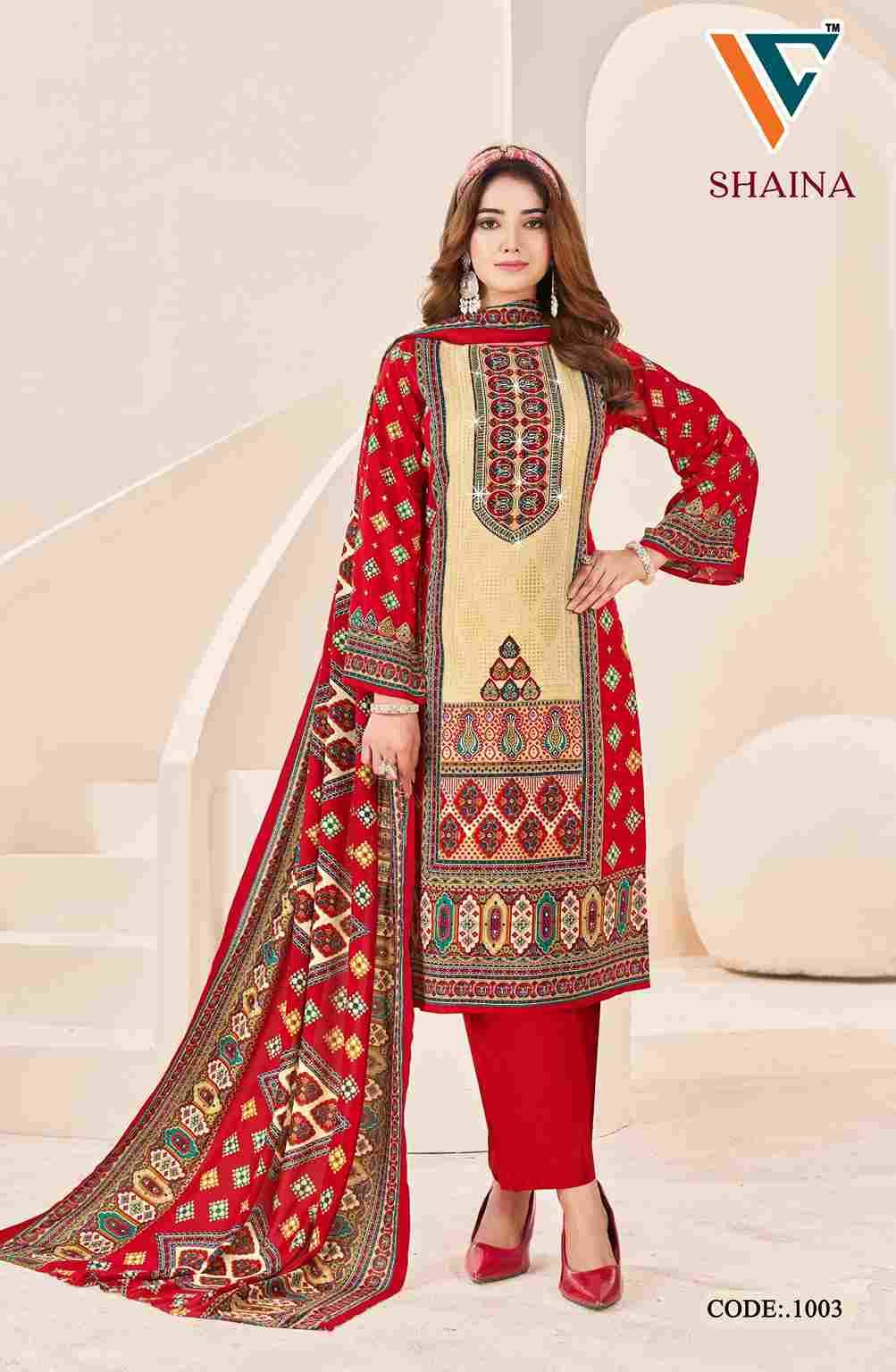Shaina Vol-1 By Vandana Creation 1001 To 1008 Series Beautiful Festive Suits Stylish Fancy Colorful Casual Wear & Ethnic Wear Viscose Rayon Print Dresses At Wholesale Price