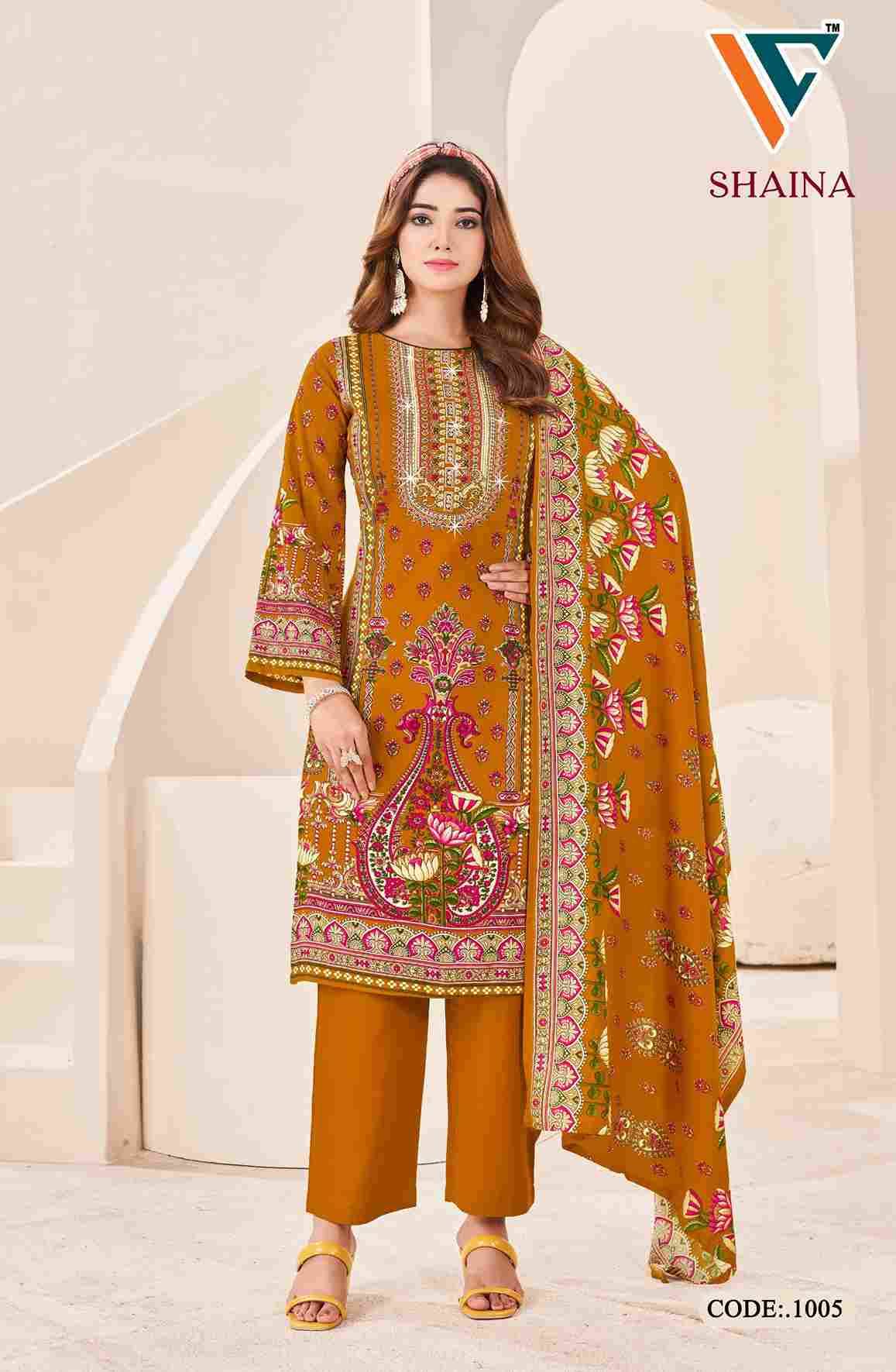 Shaina Vol-1 By Vandana Creation 1001 To 1008 Series Beautiful Festive Suits Stylish Fancy Colorful Casual Wear & Ethnic Wear Viscose Rayon Print Dresses At Wholesale Price