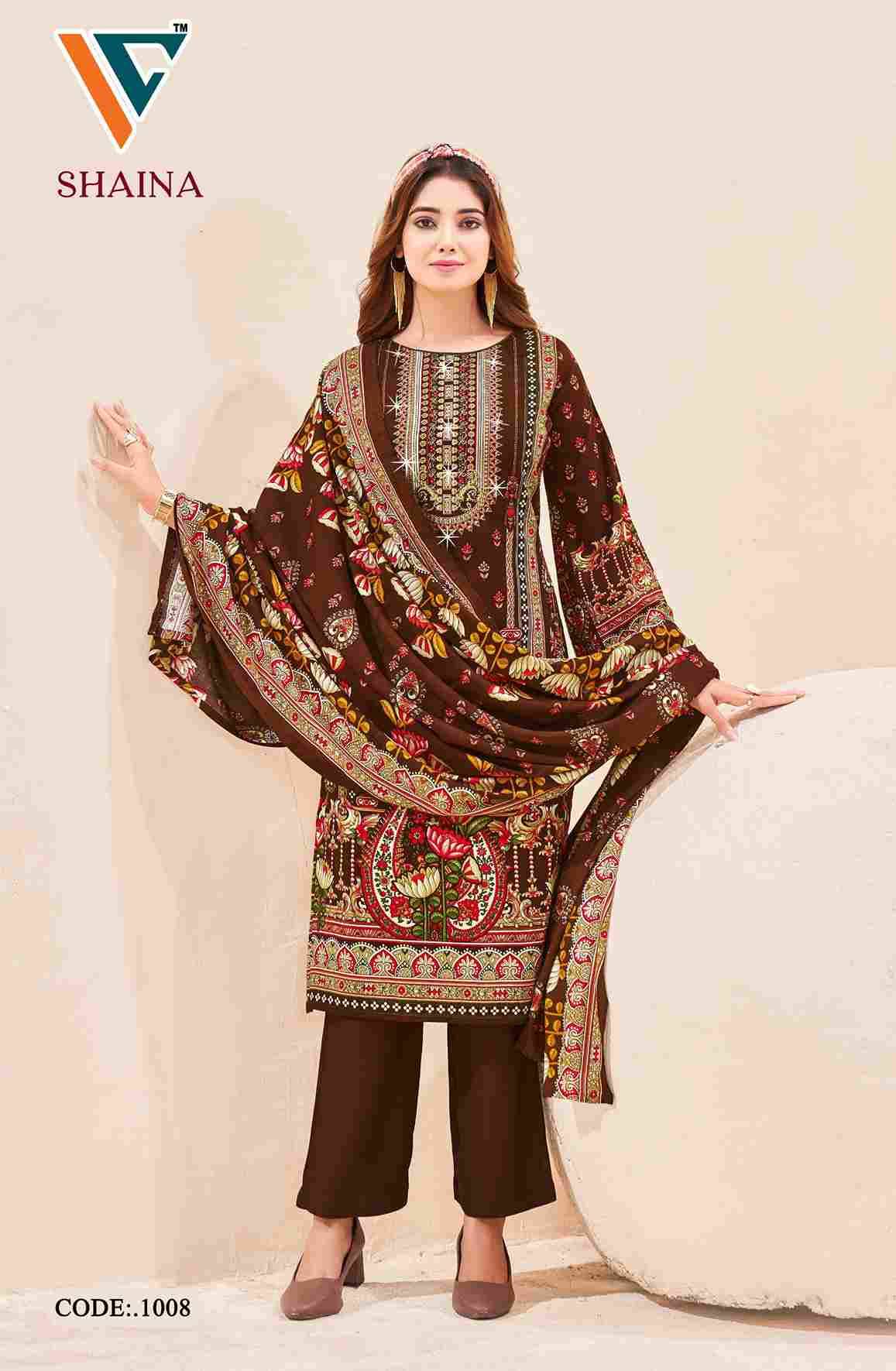 Shaina Vol-1 By Vandana Creation 1001 To 1008 Series Beautiful Festive Suits Stylish Fancy Colorful Casual Wear & Ethnic Wear Viscose Rayon Print Dresses At Wholesale Price