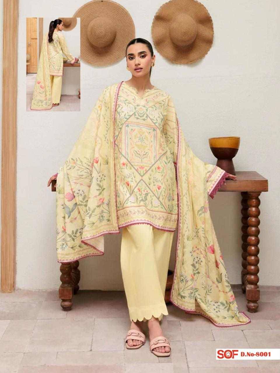 Aliya.B Vol-8 By Shree Om Fab 8001 To 8006 Series Beautiful Festive Suits Stylish Fancy Colorful Casual Wear & Ethnic Wear Pure Lawn Digital Print Dresses At Wholesale Price