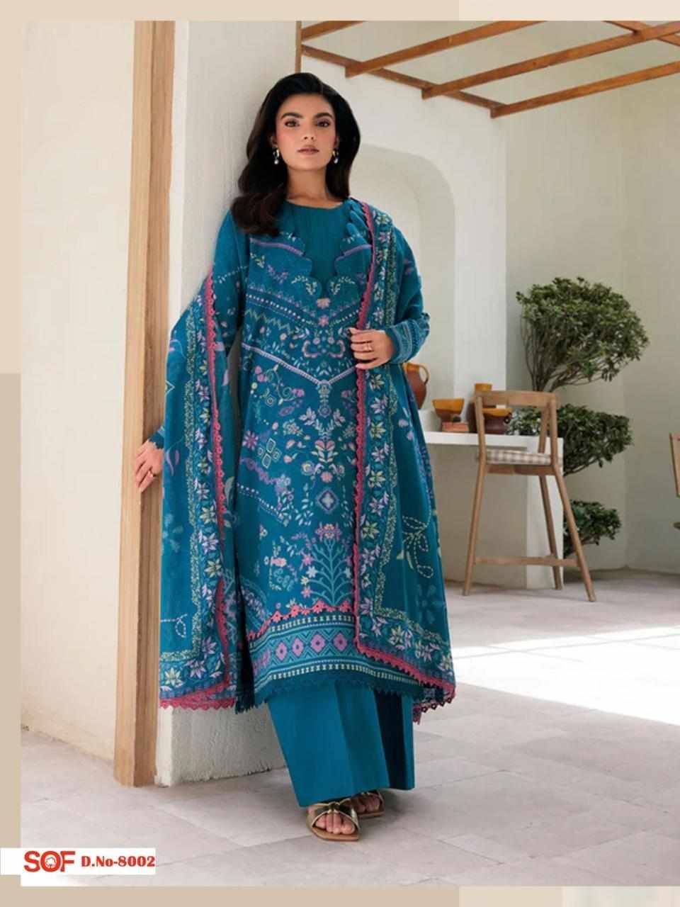Aliya.B Vol-8 By Shree Om Fab 8001 To 8006 Series Beautiful Festive Suits Stylish Fancy Colorful Casual Wear & Ethnic Wear Pure Lawn Digital Print Dresses At Wholesale Price