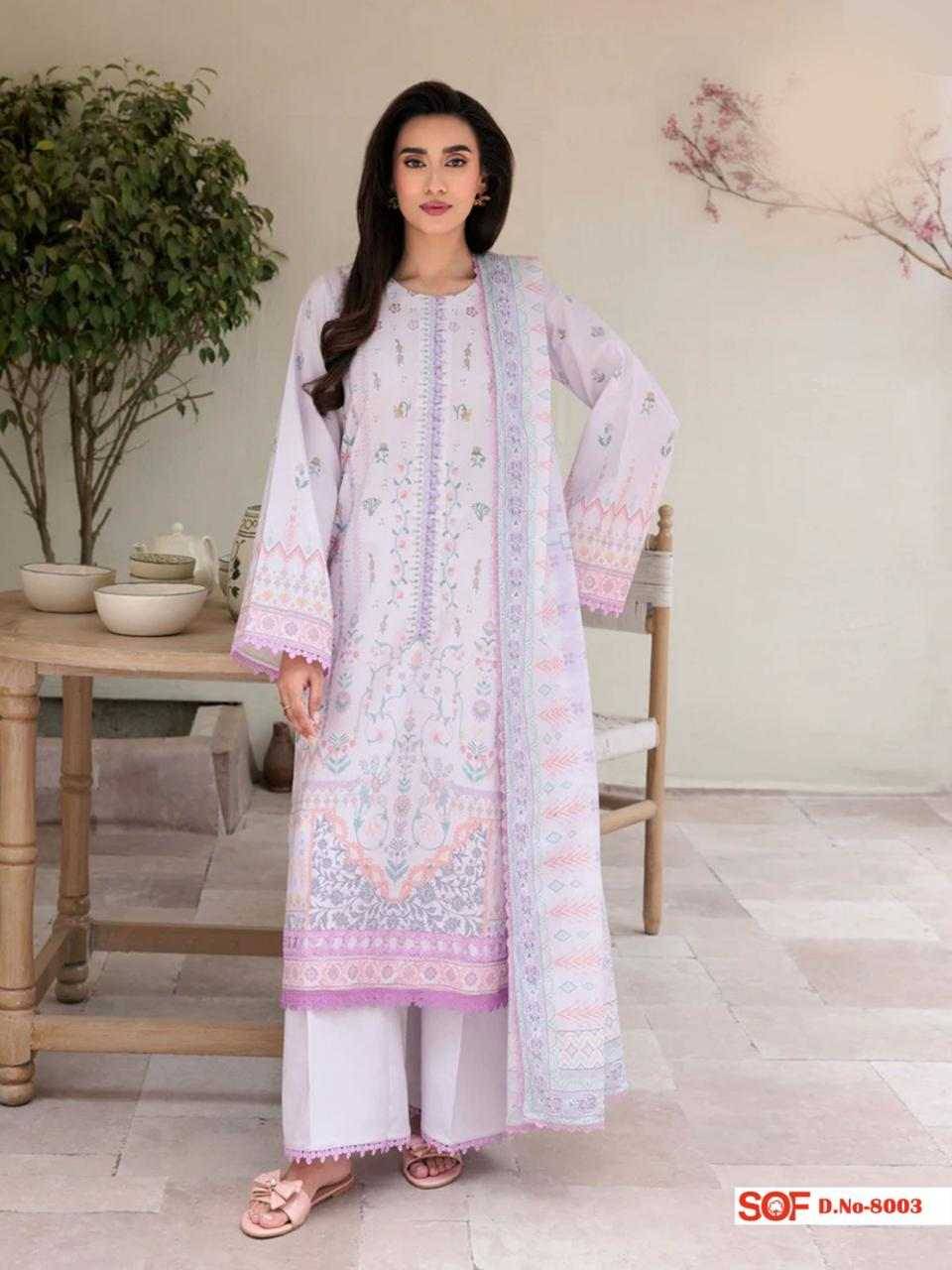Aliya.B Vol-8 By Shree Om Fab 8001 To 8006 Series Beautiful Festive Suits Stylish Fancy Colorful Casual Wear & Ethnic Wear Pure Lawn Digital Print Dresses At Wholesale Price