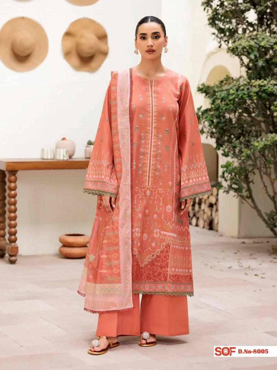 Aliya.B Vol-8 By Shree Om Fab 8001 To 8006 Series Beautiful Festive Suits Stylish Fancy Colorful Casual Wear & Ethnic Wear Pure Lawn Digital Print Dresses At Wholesale Price