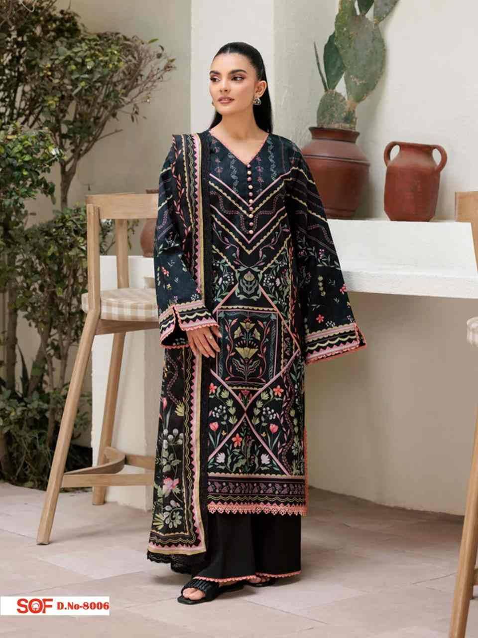 Aliya.B Vol-8 By Shree Om Fab 8001 To 8006 Series Beautiful Festive Suits Stylish Fancy Colorful Casual Wear & Ethnic Wear Pure Lawn Digital Print Dresses At Wholesale Price