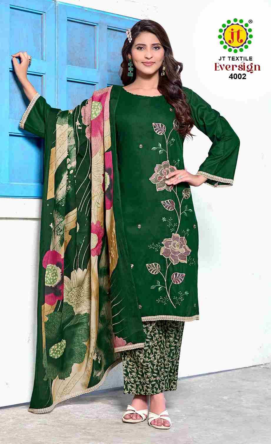 Eversign Vol-4 By JT 4001 To 4005 Series Beautiful Festive Suits Colorful Stylish Fancy Casual Wear & Ethnic Wear Rayon Dresses At Wholesale Price