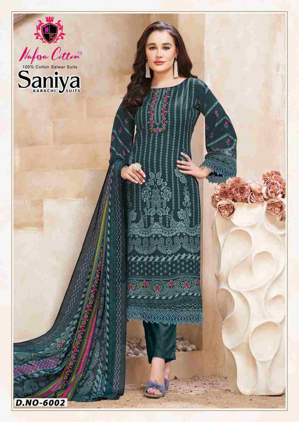 Saniya Vol-6 By Nafisa Cotton 6001 To 6006 Series Beautiful Stylish Festive Suits Fancy Colorful Casual Wear & Ethnic Wear & Ready To Wear Soft Cotton Print Dresses At Wholesale Price