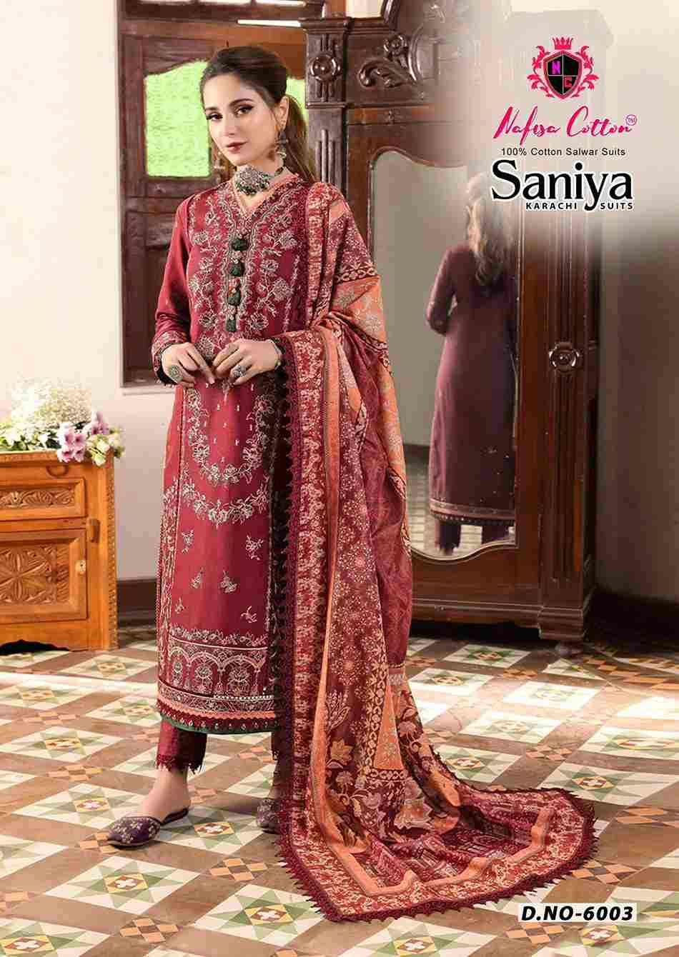 Saniya Vol-6 By Nafisa Cotton 6001 To 6006 Series Beautiful Stylish Festive Suits Fancy Colorful Casual Wear & Ethnic Wear & Ready To Wear Soft Cotton Print Dresses At Wholesale Price