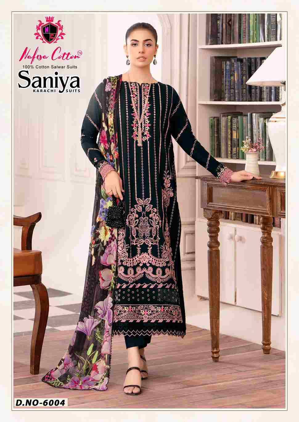 Saniya Vol-6 By Nafisa Cotton 6001 To 6006 Series Beautiful Stylish Festive Suits Fancy Colorful Casual Wear & Ethnic Wear & Ready To Wear Soft Cotton Print Dresses At Wholesale Price