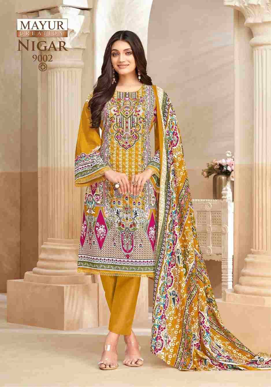 Nigar Vol-9 By Mayur Creation 9001 To 9008 Series Beautiful Festive Suits Stylish Fancy Colorful Casual Wear & Ethnic Wear Heavy Cotton Print Dresses At Wholesale Price