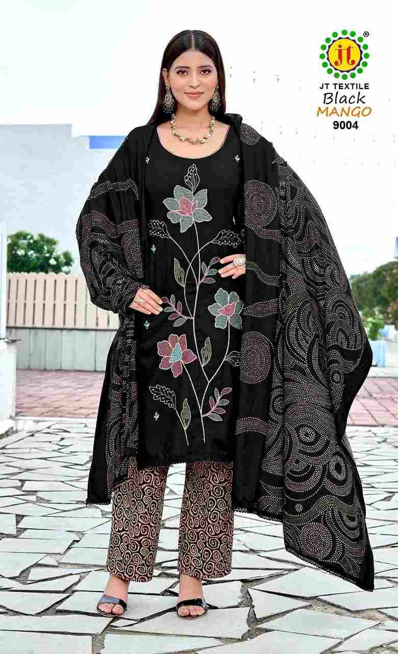Black Mango Vol-9 By JT 9001 To 9005 Series Beautiful Festive Suits Colorful Stylish Fancy Casual Wear & Ethnic Wear Rayon Dresses At Wholesale Price