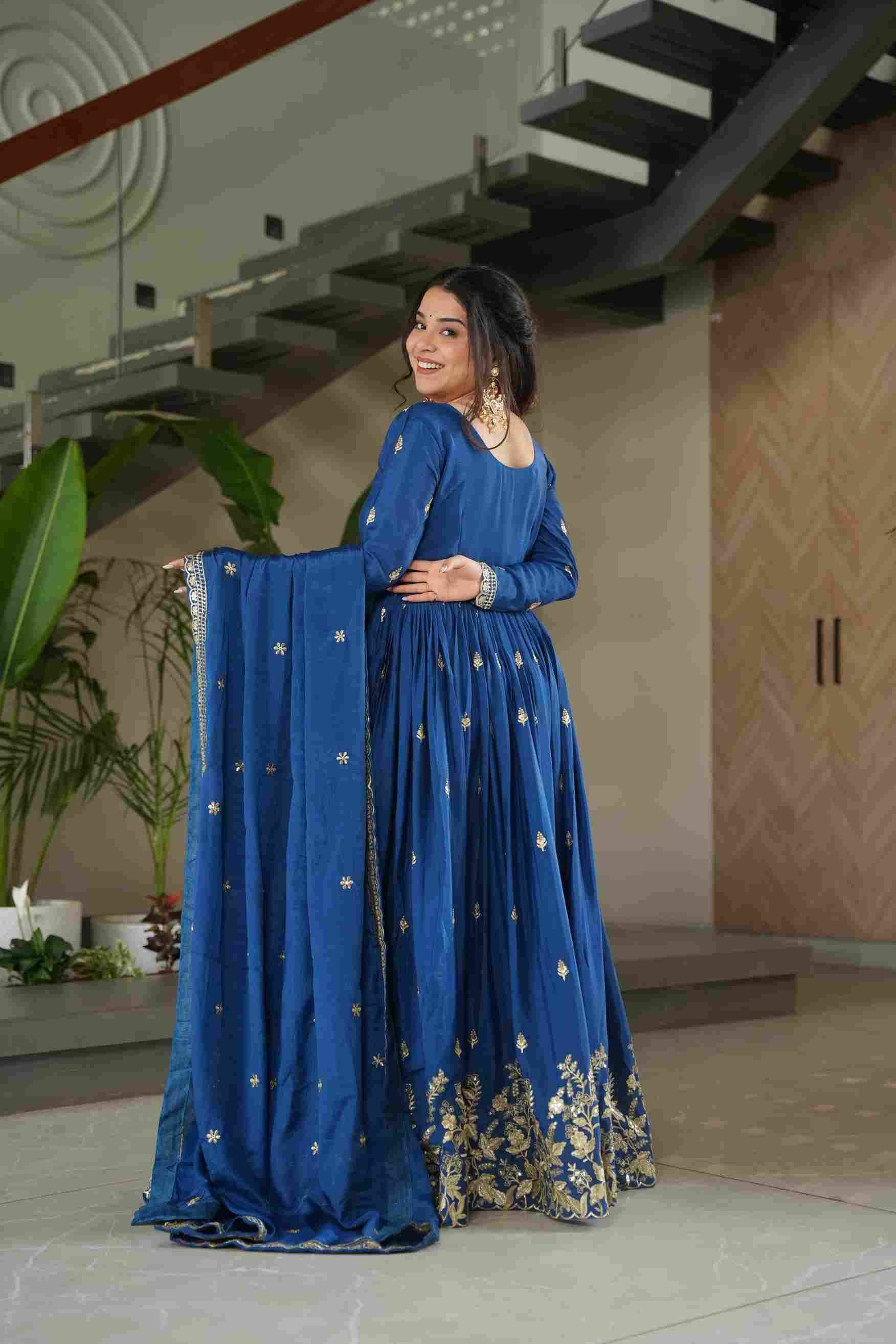 Sf-1100 By Fashid Wholesale 01 To 02 Series Designer Beautiful Collection Occasional Wear & Party Wear Chinnon Gowns At Wholesale Price
