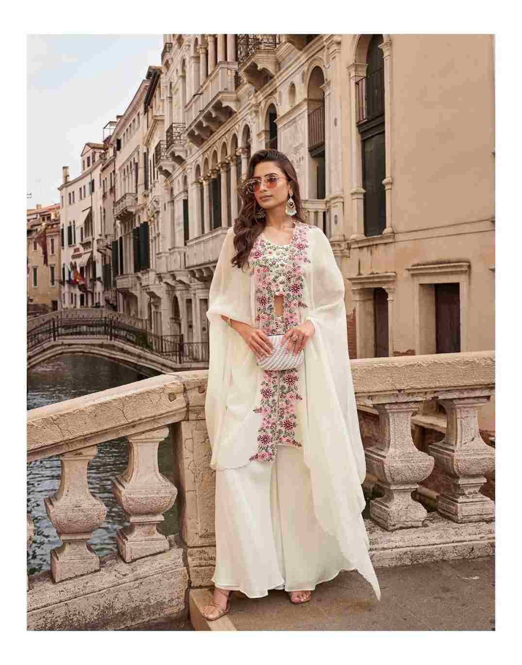 Melodi By Sayuri 10100 To 10104 Series Designer Beautiful Festive Collection Occasional Wear & Party Wear Chinnon Silk Crop Top With Bottom And Jacket At Wholesale Price