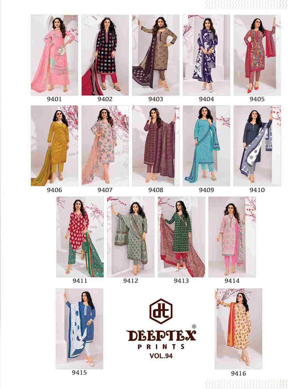 Miss India Vol-94 By Deeptex Prints 9401 To 9416 Series Beautiful Festive Suits Stylish Fancy Colorful Casual Wear & Ethnic Wear Cotton Print Dresses At Wholesale Price