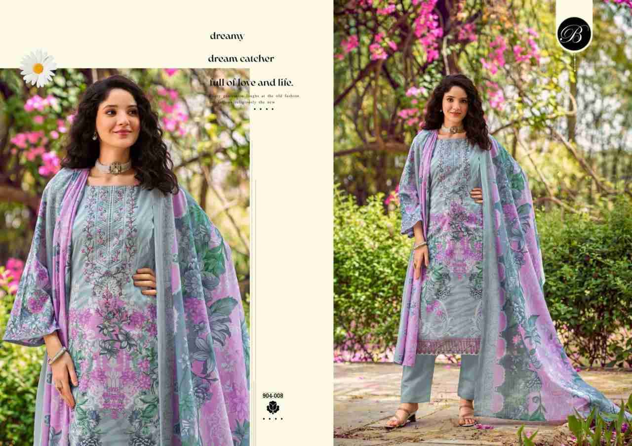 Yasmin Vol-3 By Belliza 904-001 To 904-008 Series Beautiful Suits Colorful Stylish Fancy Casual Wear & Ethnic Wear Pure Jam Cotton Dresses At Wholesale Price