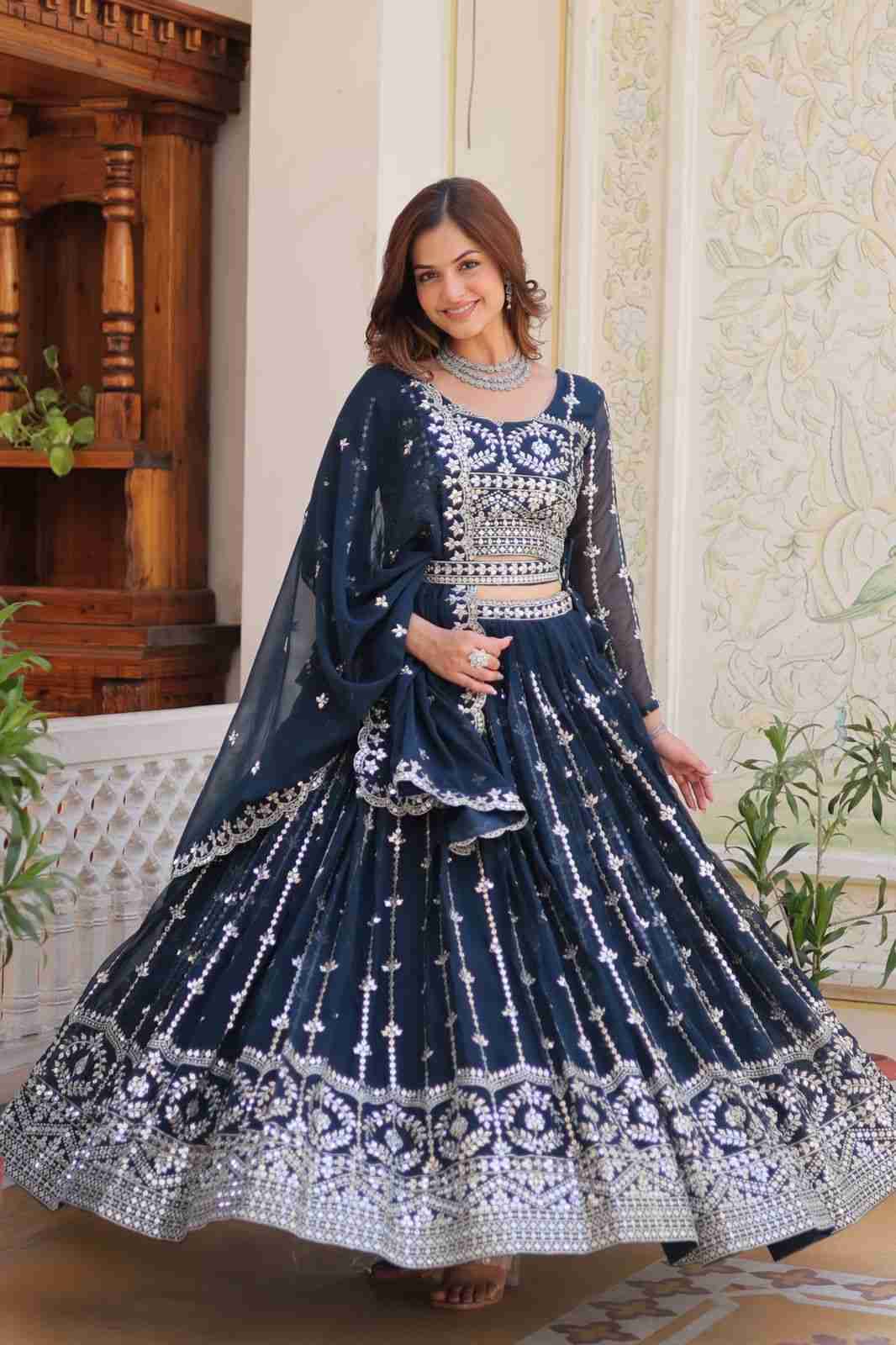 Sf-1102 By Fashid Wholesale 01 To 02 Series Festive Wear Collection Beautiful Stylish Colorful Fancy Party Wear & Occasional Wear Heavy Faux Georgette Lehengas At Wholesale Price