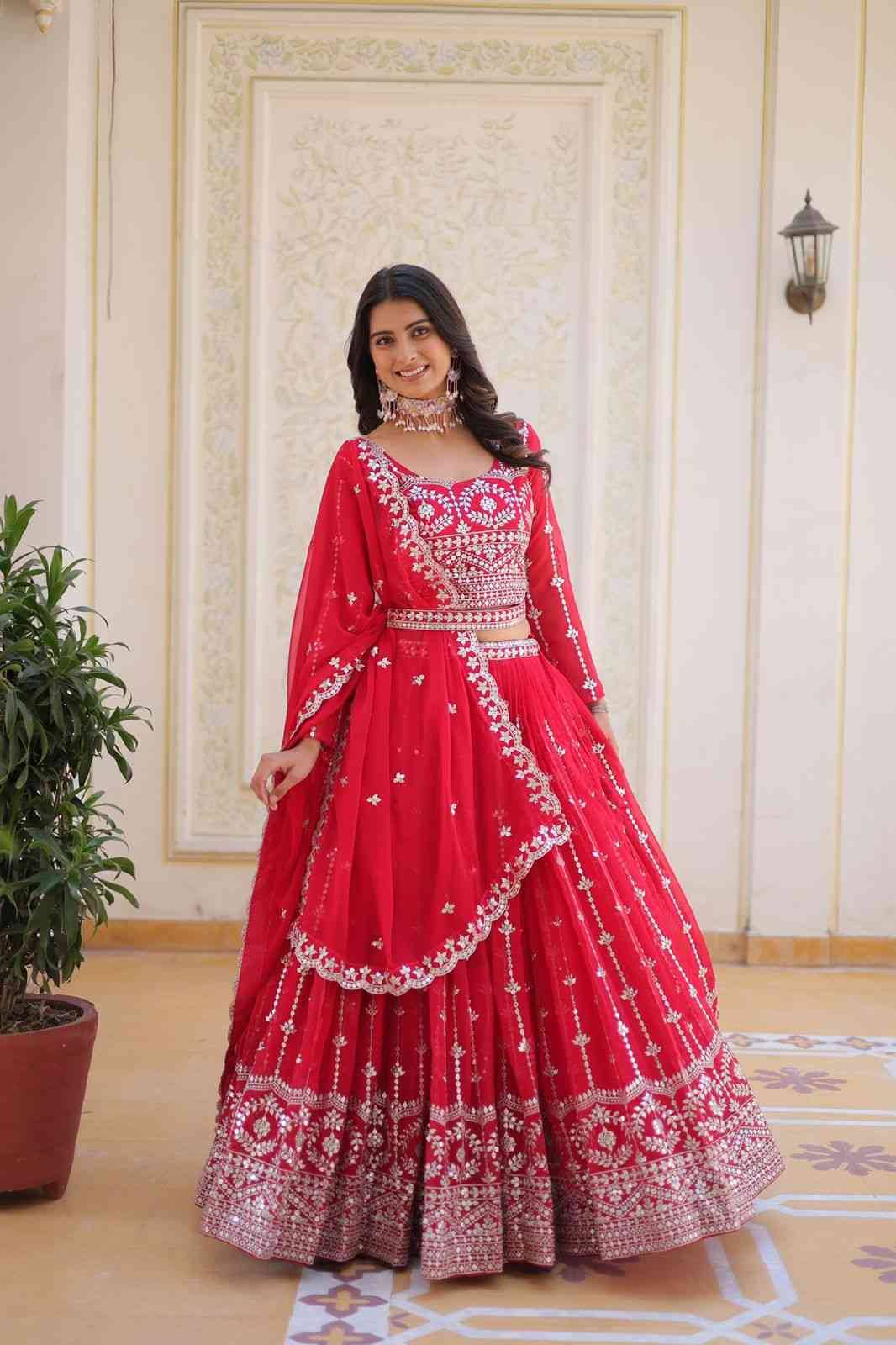 Sf-1102 By Fashid Wholesale 01 To 02 Series Festive Wear Collection Beautiful Stylish Colorful Fancy Party Wear & Occasional Wear Heavy Faux Georgette Lehengas At Wholesale Price