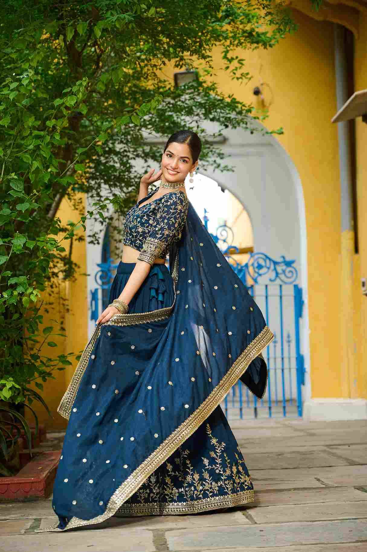Sf-1103 By Fashid Wholesale Festive Wear Collection Beautiful Stylish Colorful Fancy Party Wear & Occasional Wear Vichitra Silk Lehengas At Wholesale Price