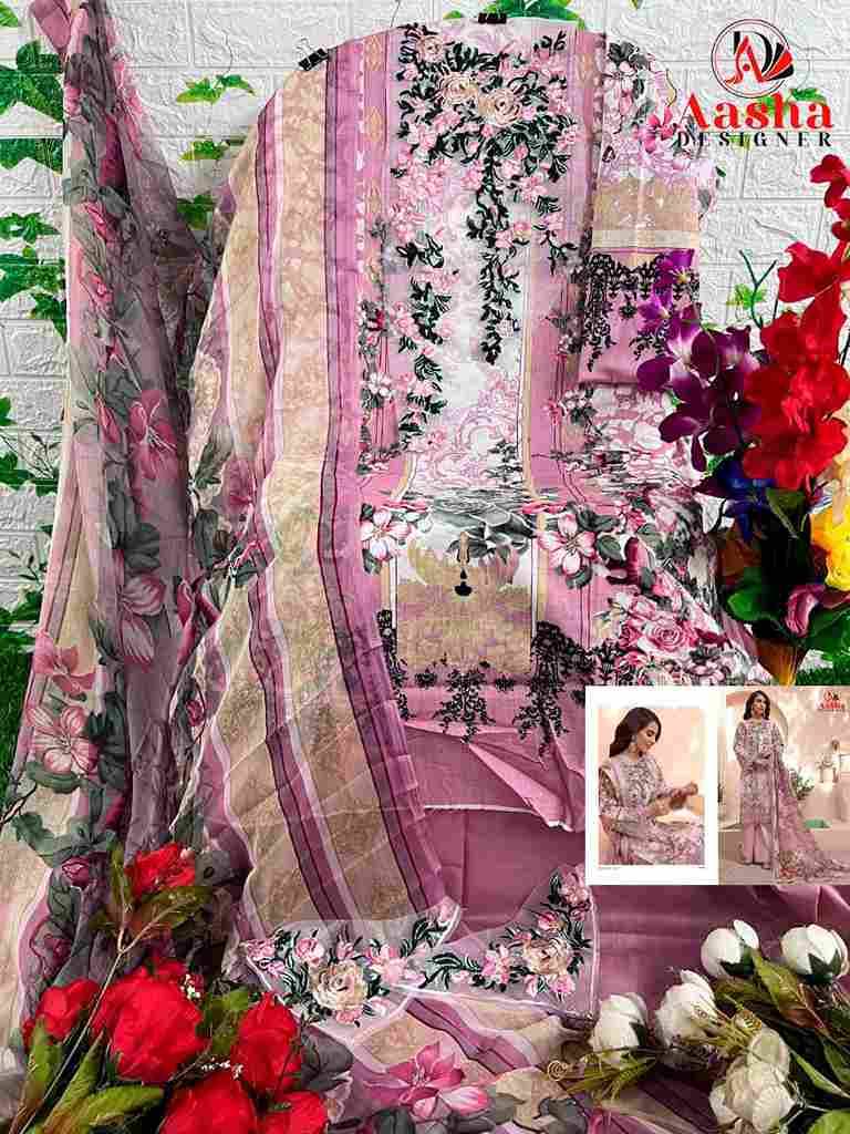 Aasha 1004 Colours By Aasha Designer 1004-A To 1004-B Series Pakistani Suits Beautiful Fancy Colorful Stylish Party Wear & Occasional Wear Pure Cotton Embroidery Dresses At Wholesale Price