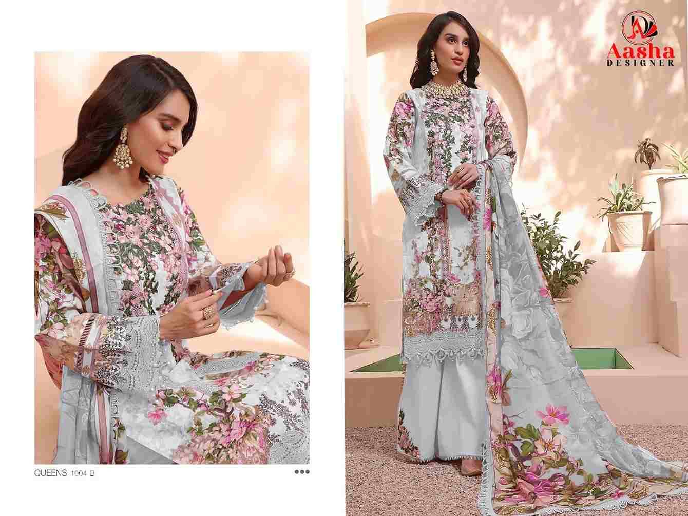 Aasha 1004 Colours By Aasha Designer 1004-A To 1004-B Series Pakistani Suits Beautiful Fancy Colorful Stylish Party Wear & Occasional Wear Pure Cotton Embroidery Dresses At Wholesale Price
