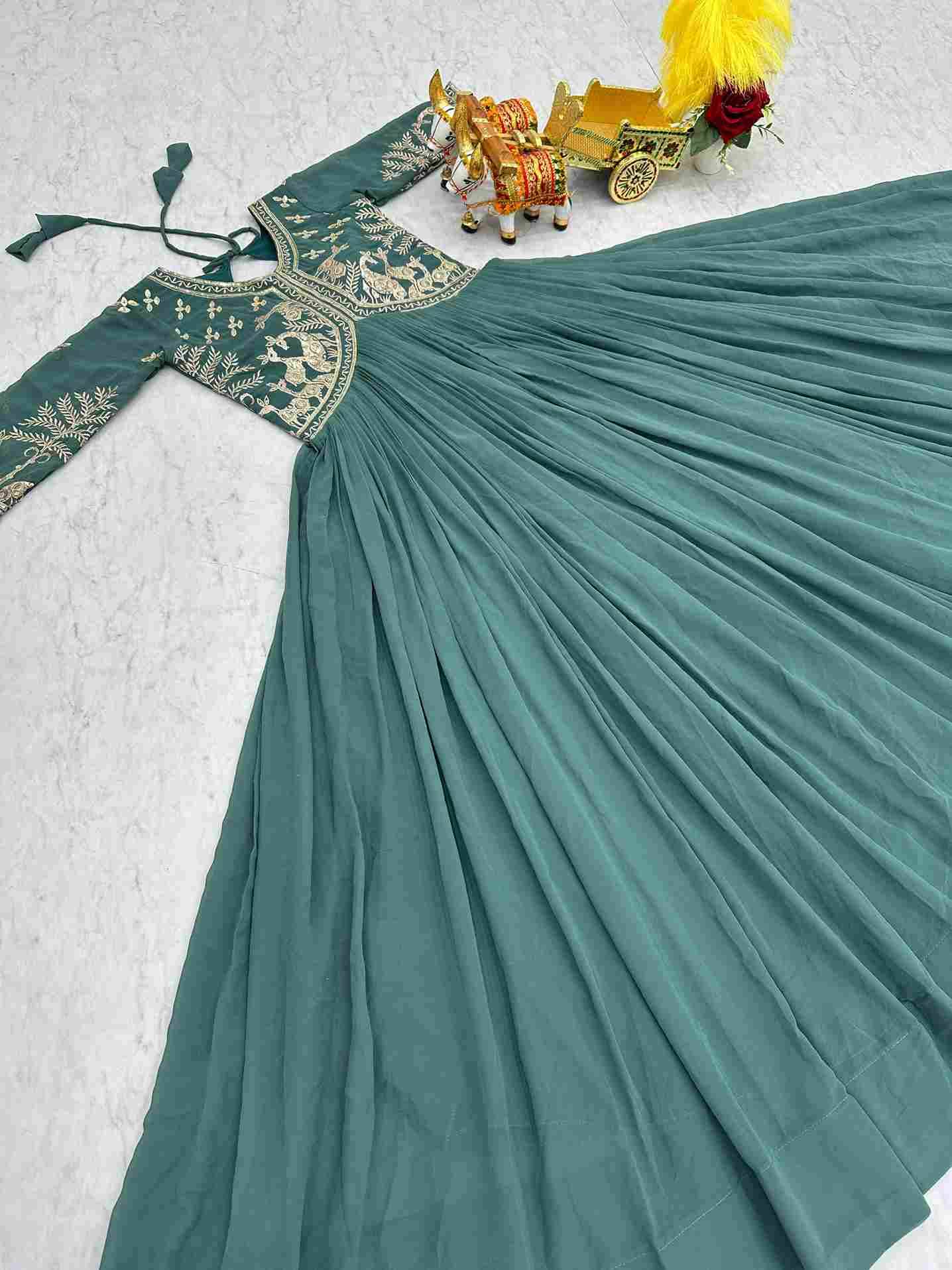 Sf-1104 By Fashid Wholesale 01 To 02 Series Designer Beautiful Collection Occasional Wear & Party Wear Faux Georgette Gowns At Wholesale Price
