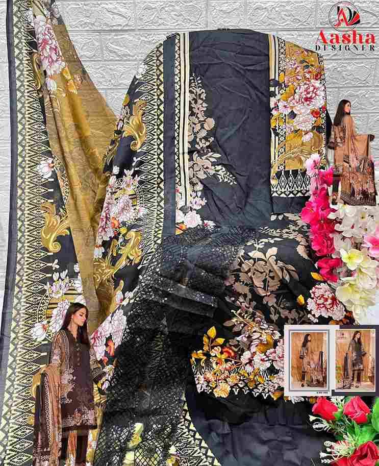 Aasha Hit Design 1053 By Aasha Designer Wholesale Designer Pakistani Suits Collection Beautiful Stylish Fancy Colorful Party Wear & Occasional Wear Pure Cotton Dresses At Wholesale Price