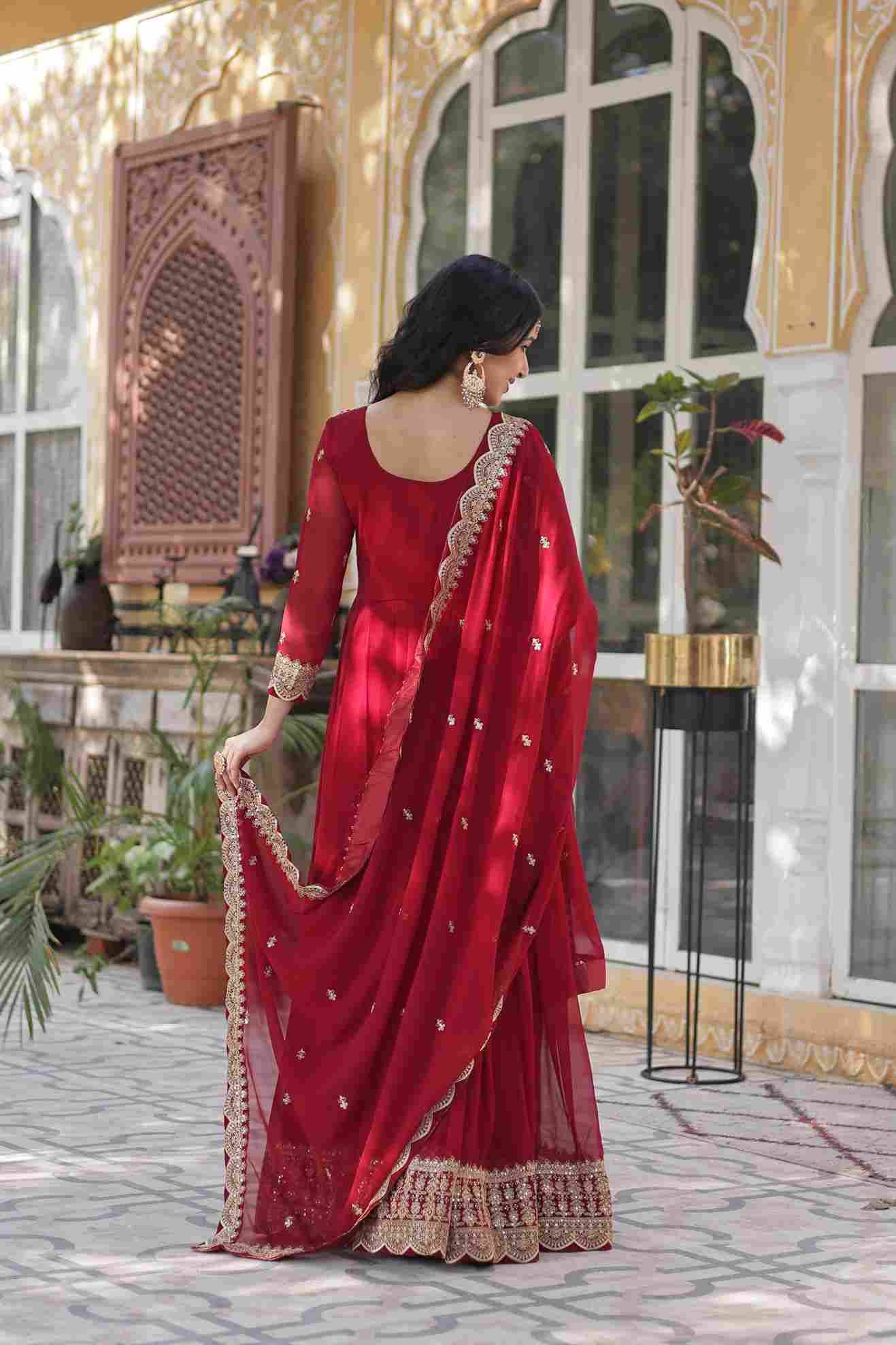 Sf-1105 By Fashid Wholesale 01 To 02 Series Designer Beautiful Collection Occasional Wear & Party Wear Faux Blooming Gowns At Wholesale Price