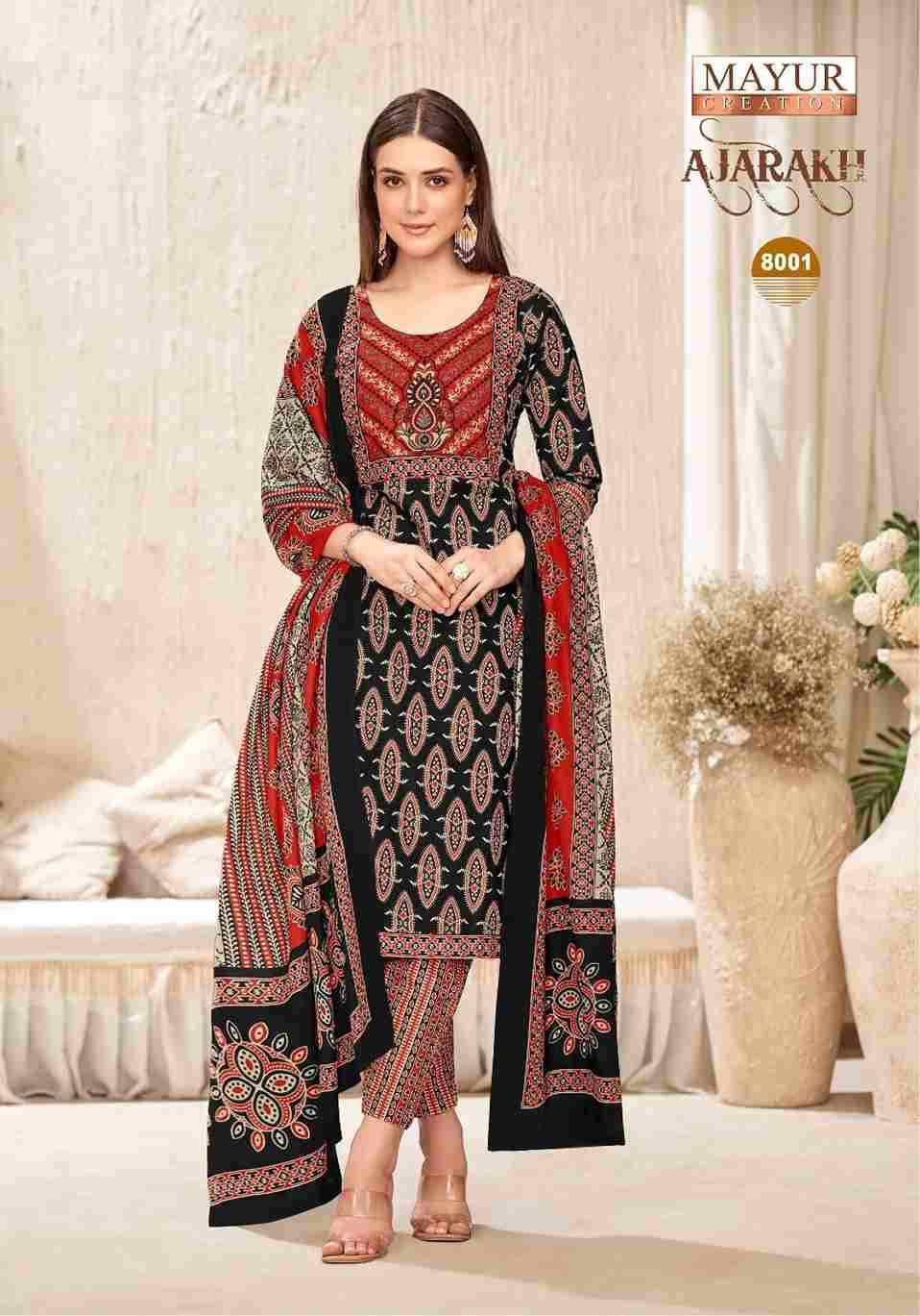 Ajarakh Vol-8 By Mayur Creation 8001 To 8010 Series Beautiful Festive Suits Stylish Fancy Colorful Casual Wear & Ethnic Wear Heavy Cotton Print Dresses At Wholesale Price