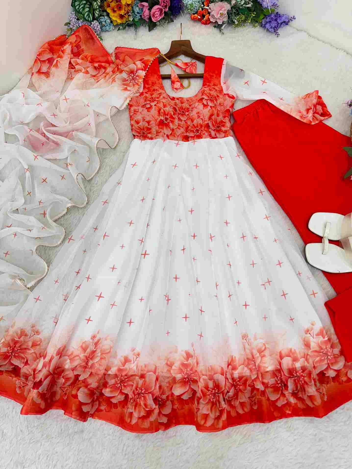 Mb-518 By Fashid Wholesale Beautiful Fancy Colorful Stylish Party Wear & Occasional Wear Organza Taby Soft Silk Dresses At Wholesale Price