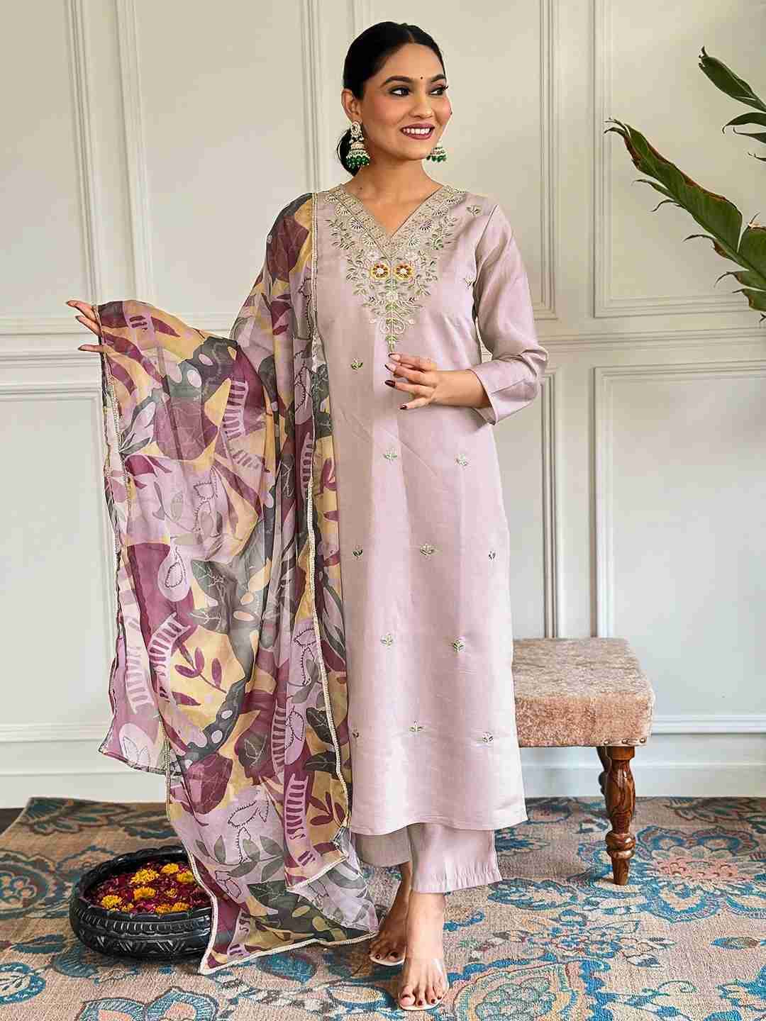 Dc-570 By Fashid Wholesale Beautiful Stylish Festive Suits Fancy Colorful Casual Wear & Ethnic Wear & Ready To Wear Viscose Chanderi Dresses At Wholesale Price