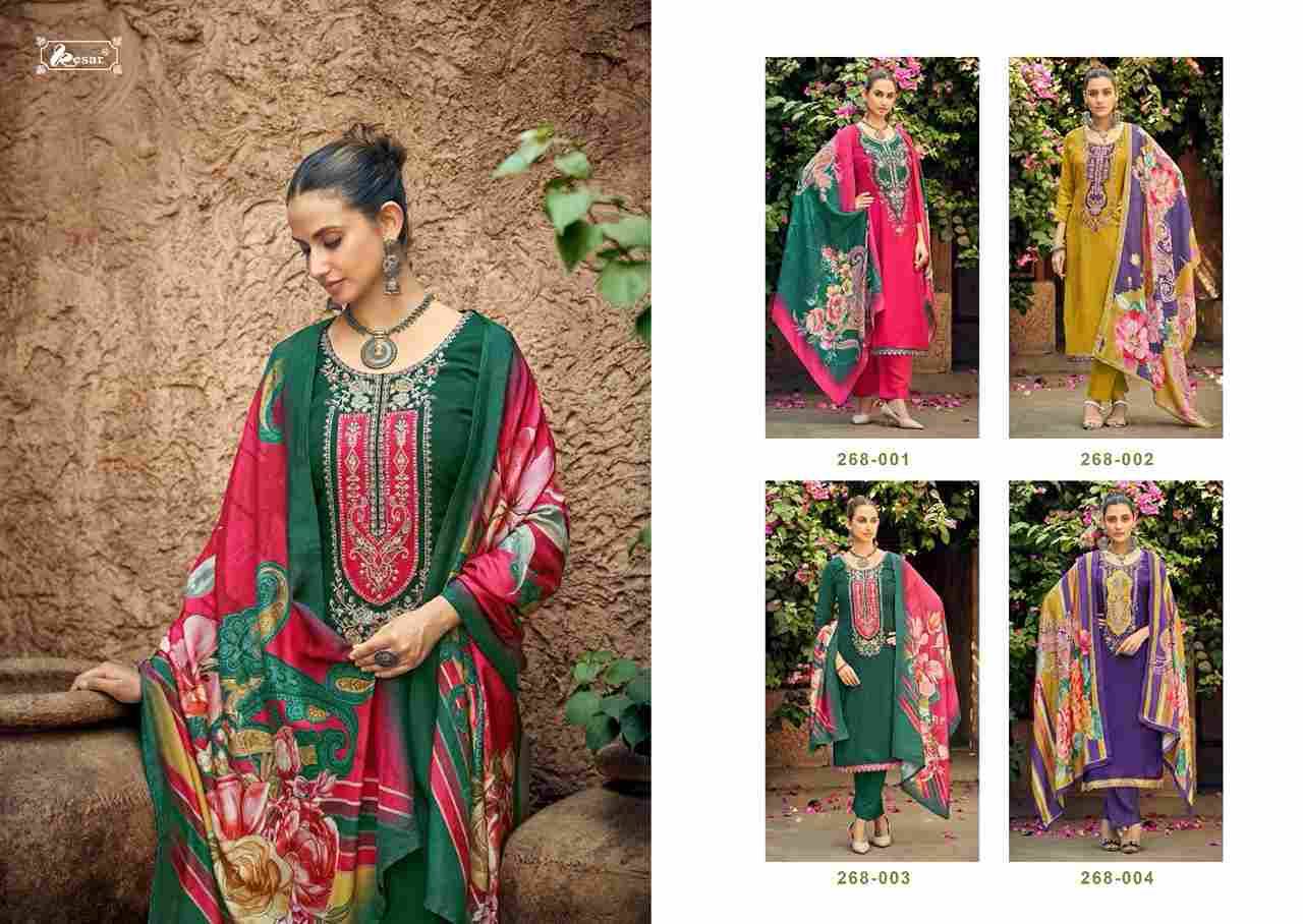 The Eknoor Choice By Kesar 268-001 To 268-004 Series Beautiful Festive Suits Colorful Stylish Fancy Casual Wear & Ethnic Wear Viscose Muslin Dresses At Wholesale Price