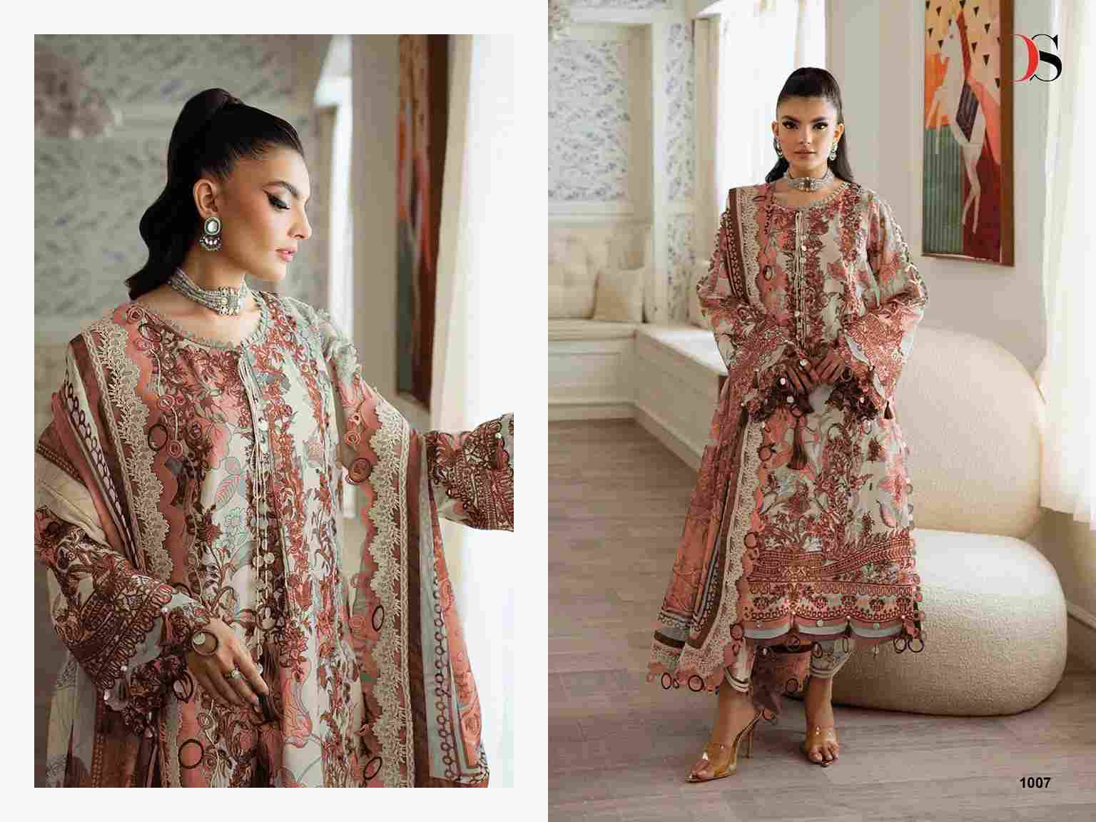 Jade Premium By Deepsy Suits 1001 To 1008 Series Pakistani Stylish Beautiful Colourful Printed & Embroidered Party Wear & Occasional Wear Pure Cotton Dresses At Wholesale Price