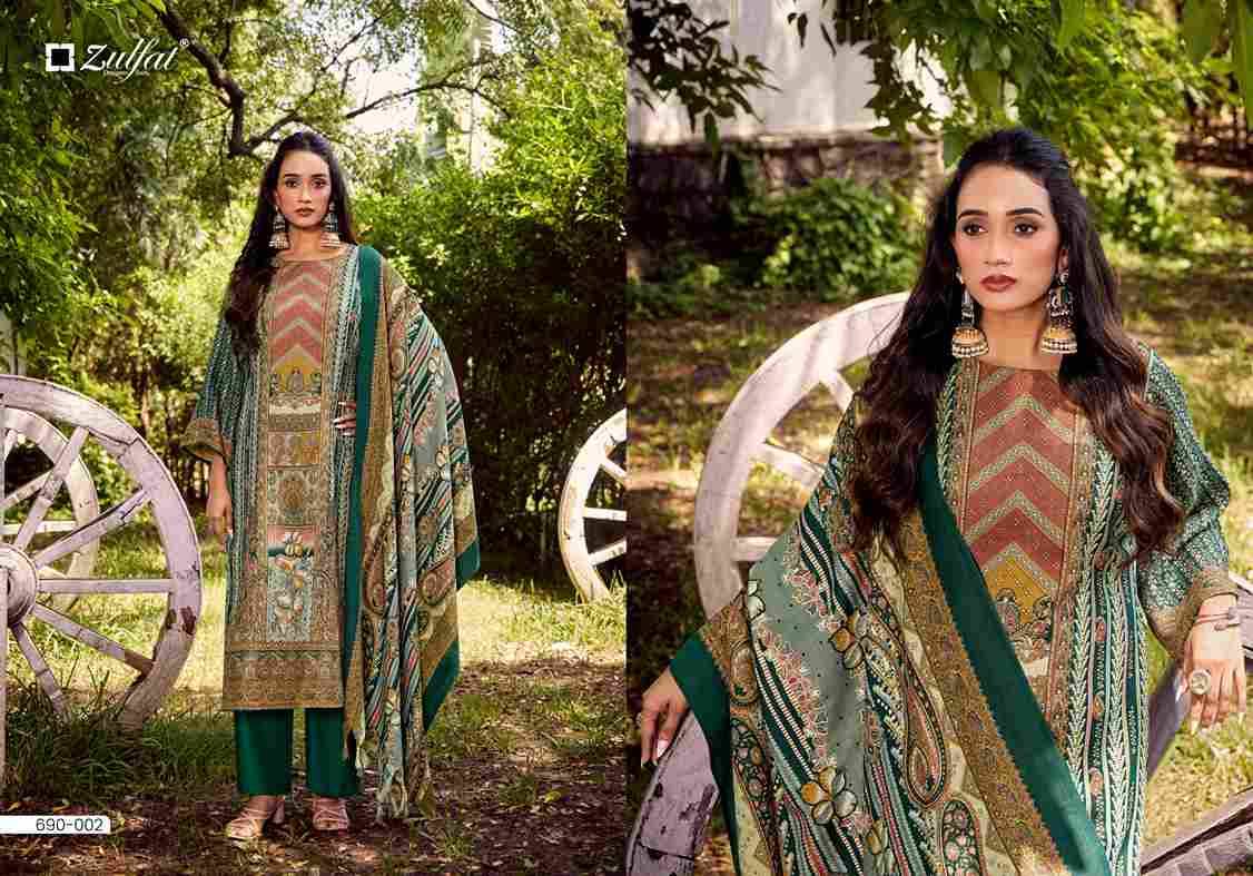 Farmaish By Zulfat 690-001 To 690-006 Series Beautiful Festive Suits Stylish Fancy Colorful Casual Wear & Ethnic Wear Pure Pashmina Print Dresses At Wholesale Price