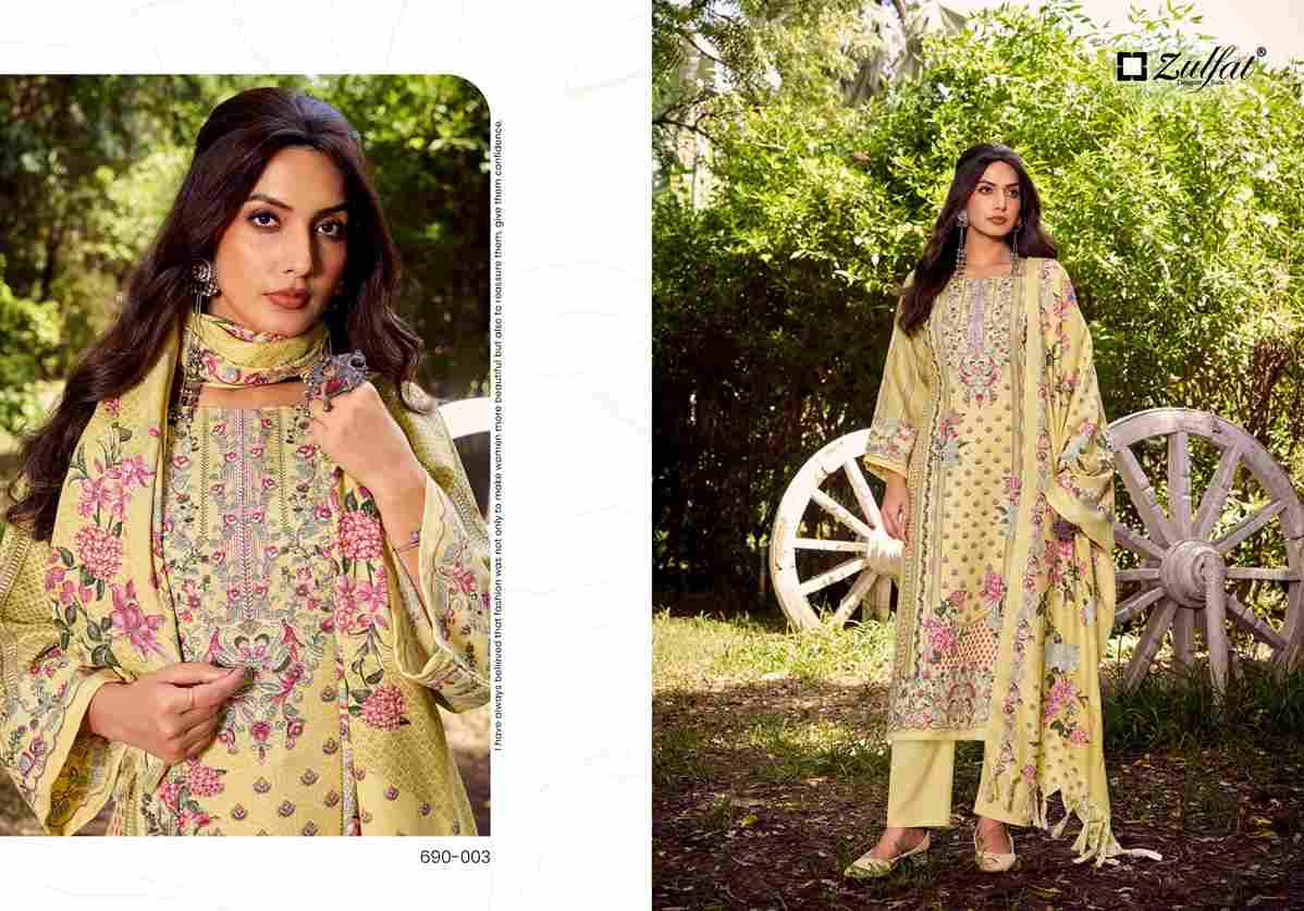 Farmaish By Zulfat 690-001 To 690-006 Series Beautiful Festive Suits Stylish Fancy Colorful Casual Wear & Ethnic Wear Pure Pashmina Print Dresses At Wholesale Price