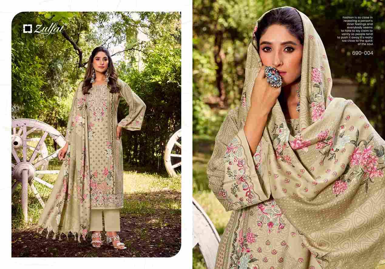 Farmaish By Zulfat 690-001 To 690-006 Series Beautiful Festive Suits Stylish Fancy Colorful Casual Wear & Ethnic Wear Pure Pashmina Print Dresses At Wholesale Price