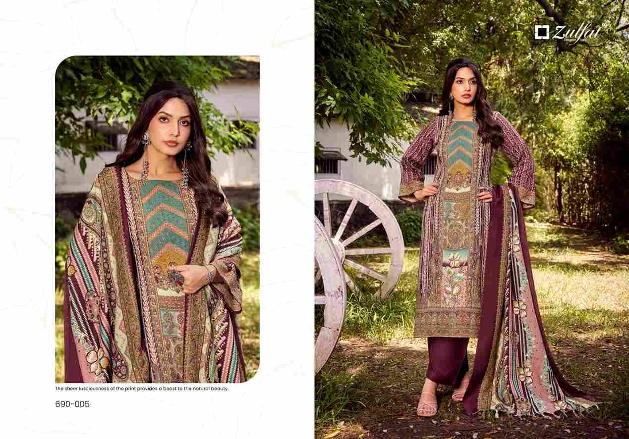Farmaish By Zulfat 690-001 To 690-006 Series Beautiful Festive Suits Stylish Fancy Colorful Casual Wear & Ethnic Wear Pure Pashmina Print Dresses At Wholesale Price