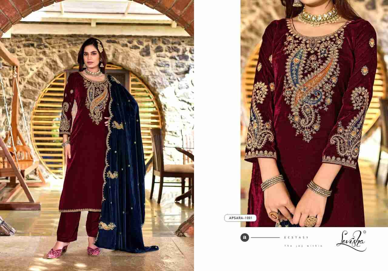 Apsara By Levisha 1001 To 1006 Series Festive Suits Beautiful Fancy Colorful Stylish Party Wear & Occasional Wear Pure Velvet Dresses At Wholesale Price