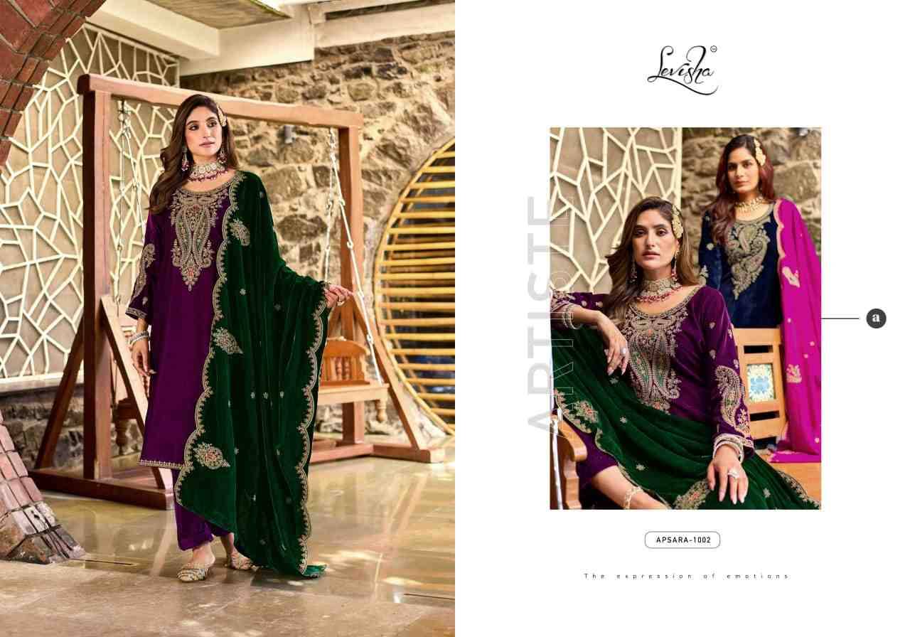 Apsara By Levisha 1001 To 1006 Series Festive Suits Beautiful Fancy Colorful Stylish Party Wear & Occasional Wear Pure Velvet Dresses At Wholesale Price