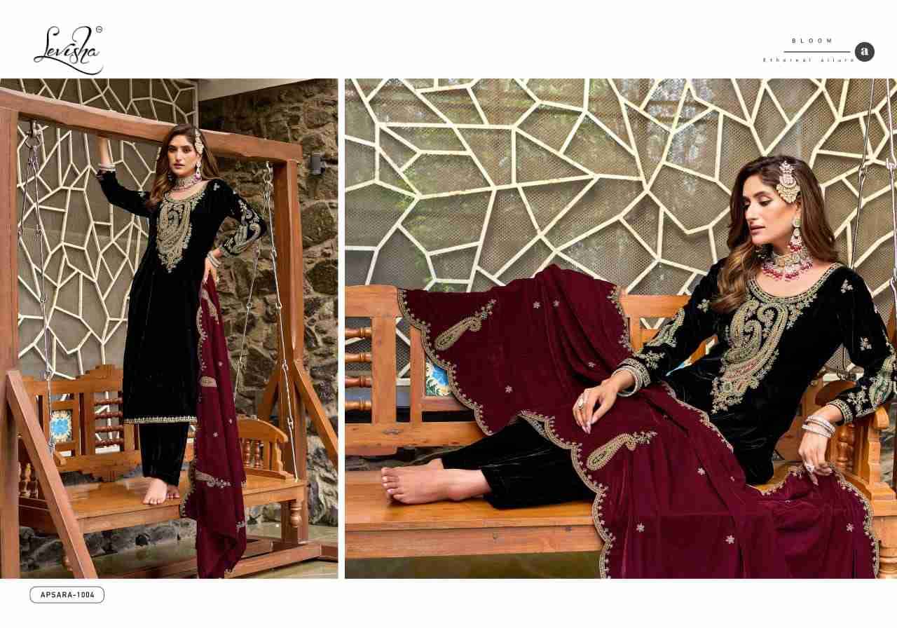 Apsara By Levisha 1001 To 1006 Series Festive Suits Beautiful Fancy Colorful Stylish Party Wear & Occasional Wear Pure Velvet Dresses At Wholesale Price
