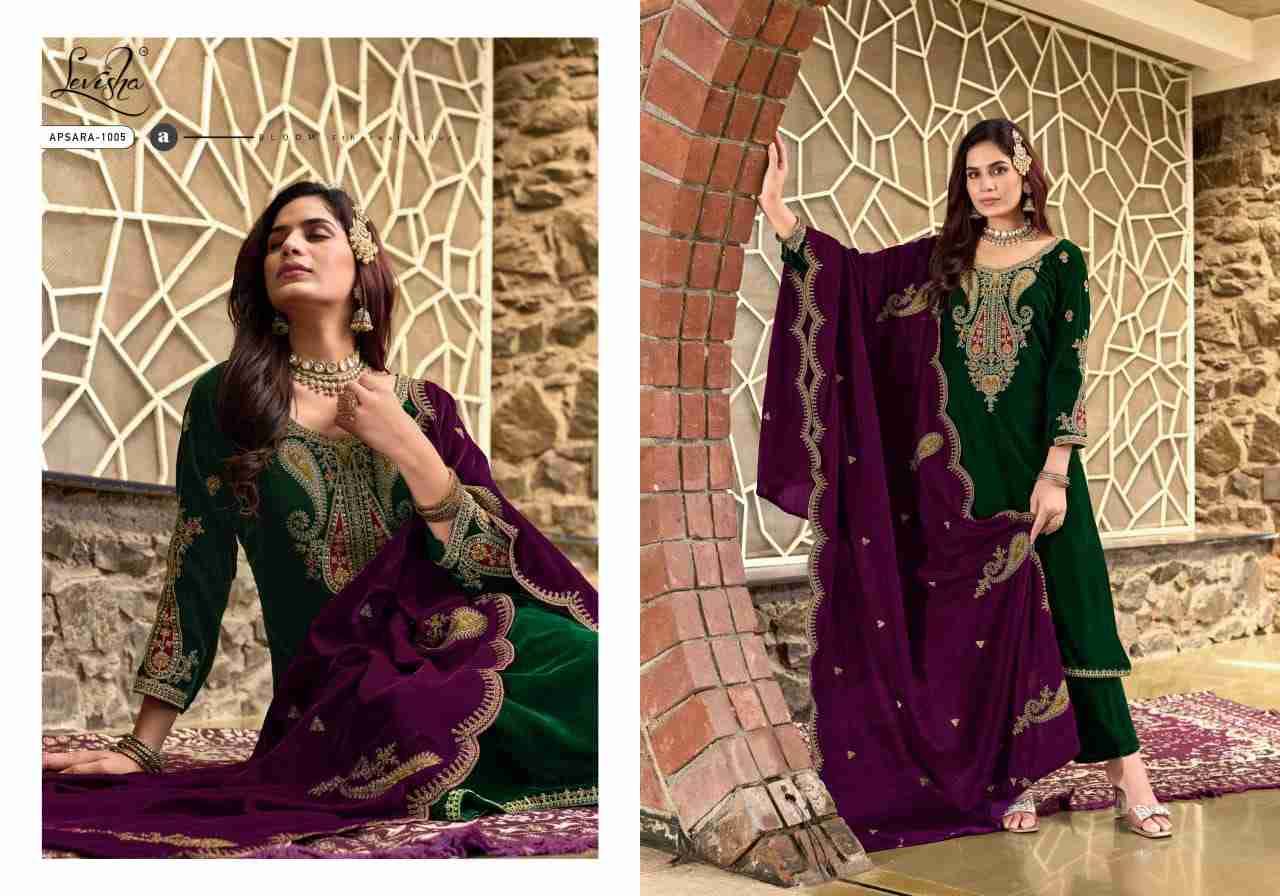 Apsara By Levisha 1001 To 1006 Series Festive Suits Beautiful Fancy Colorful Stylish Party Wear & Occasional Wear Pure Velvet Dresses At Wholesale Price