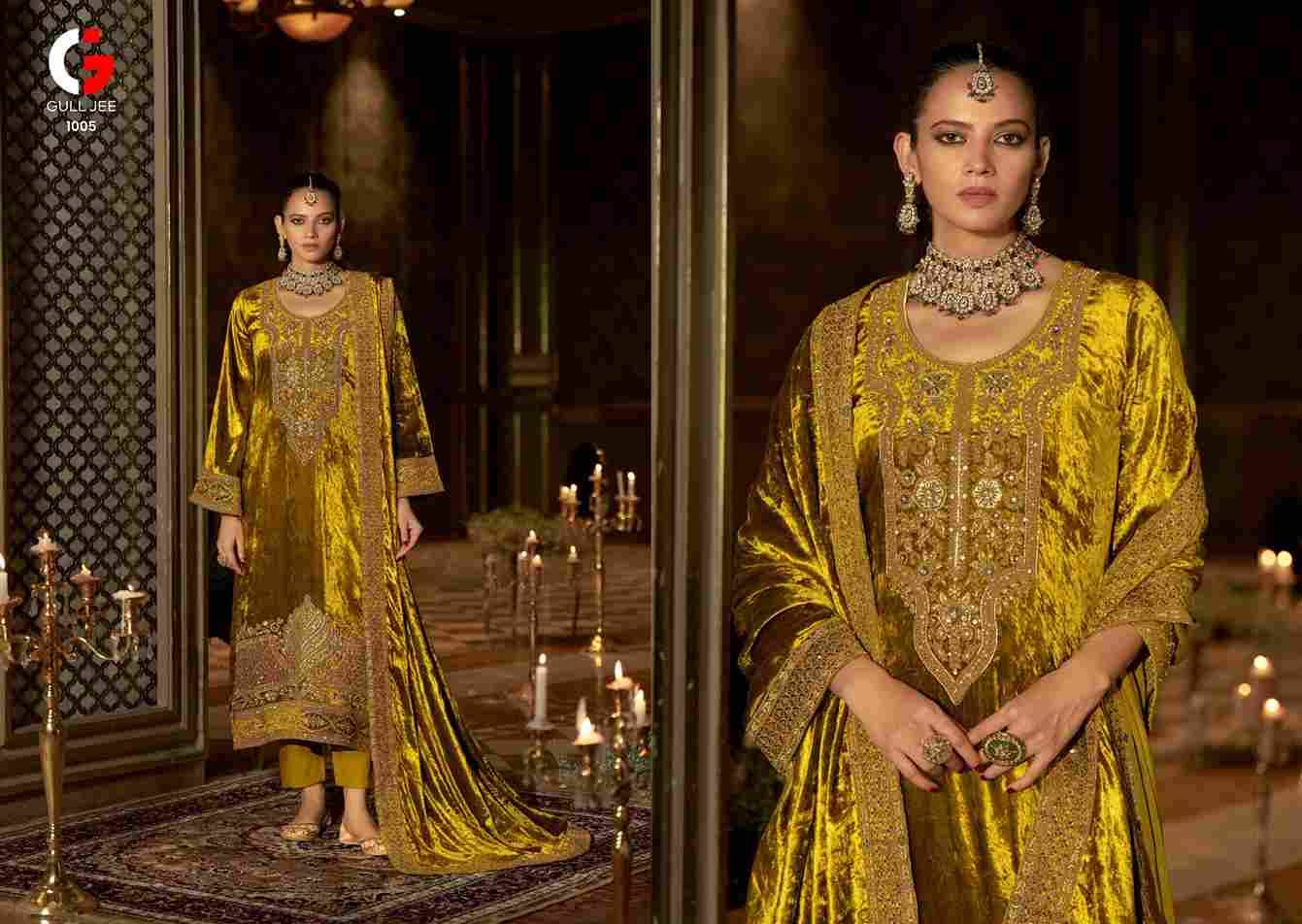 Qurb By Gull Jee 1001 To 1006 Series Beautiful Festive Suits Colorful Stylish Fancy Casual Wear & Ethnic Wear Pure Velvet Embroidered Dresses At Wholesale Price