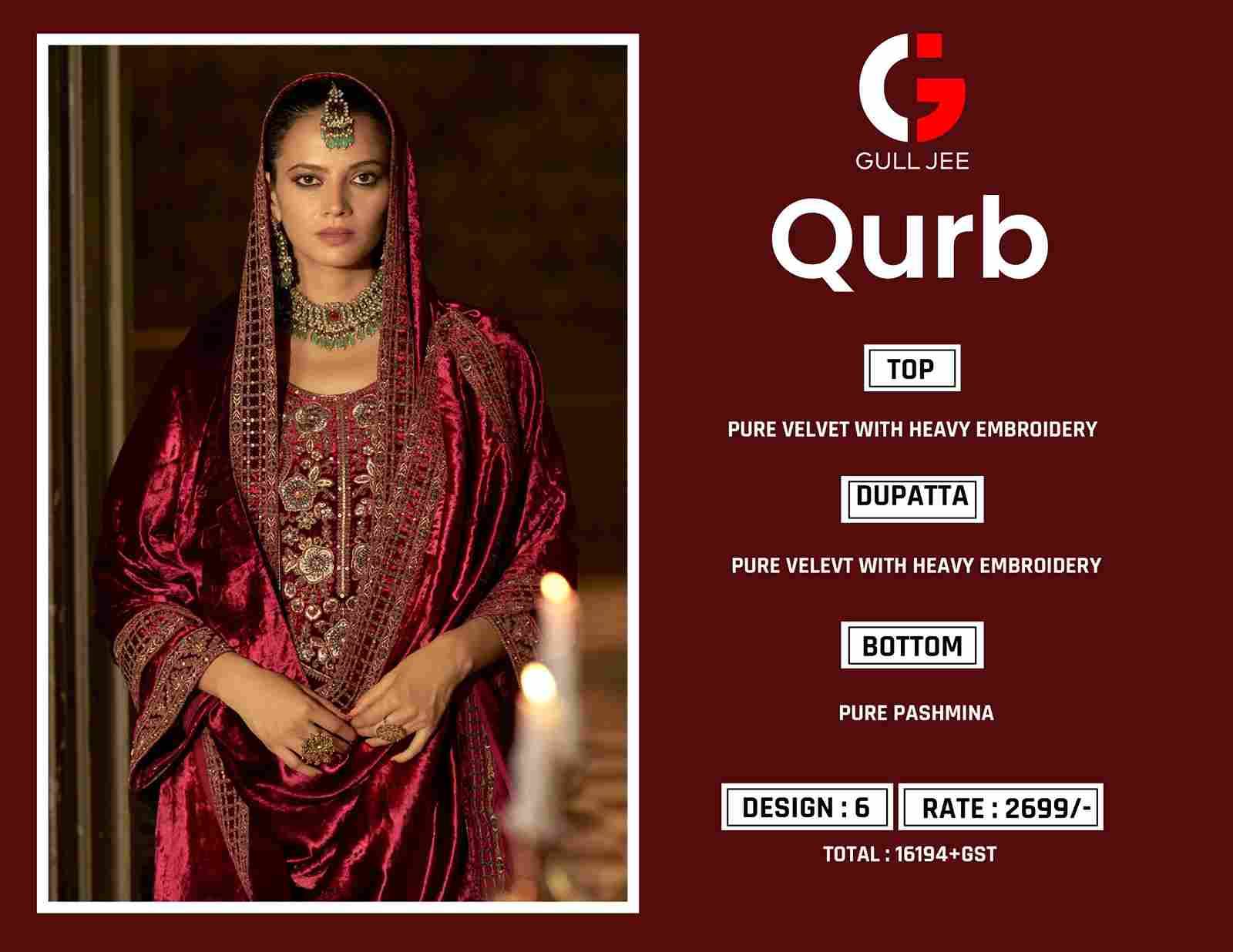 Qurb By Gull Jee 1001 To 1006 Series Beautiful Festive Suits Colorful Stylish Fancy Casual Wear & Ethnic Wear Pure Velvet Embroidered Dresses At Wholesale Price