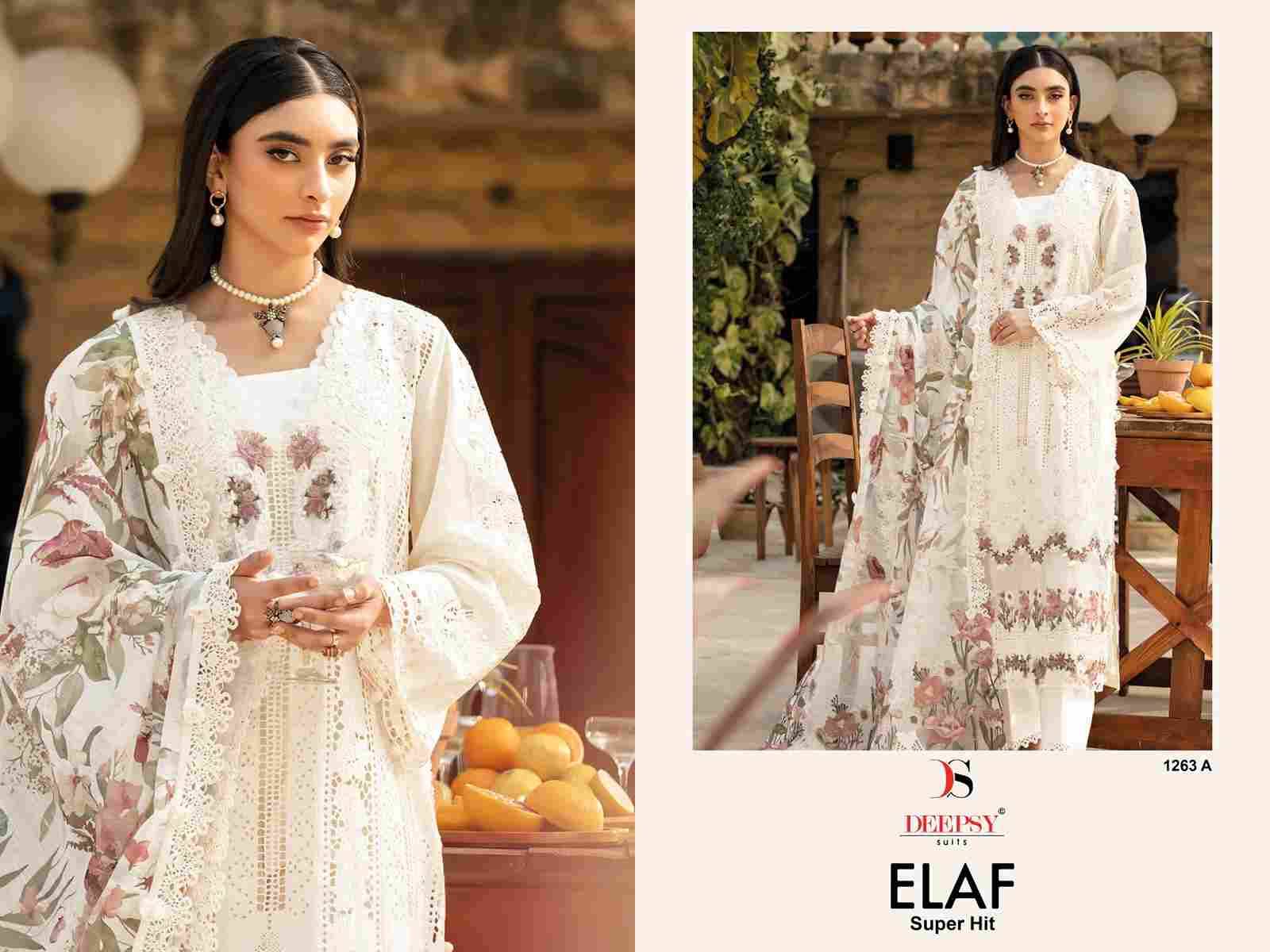 Elaf 1263 Colours By Deepsy Suits 1263-A To 1263-D Series Designer Pakistani Suits Beautiful Fancy Stylish Colorful Party Wear & Occasional Wear Pure Cotton Dresses At Wholesale Price