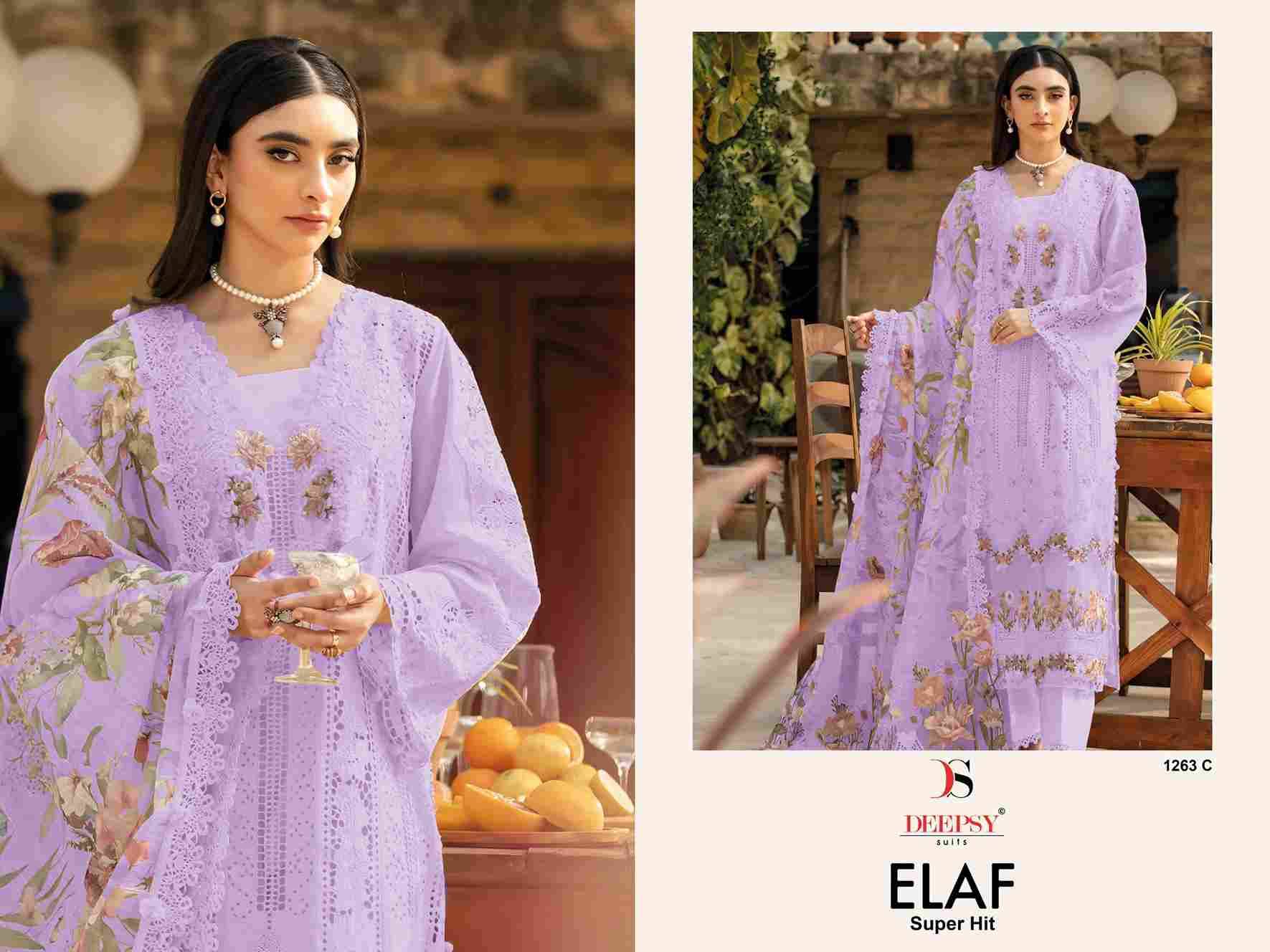 Elaf 1263 Colours By Deepsy Suits 1263-A To 1263-D Series Designer Pakistani Suits Beautiful Fancy Stylish Colorful Party Wear & Occasional Wear Pure Cotton Dresses At Wholesale Price