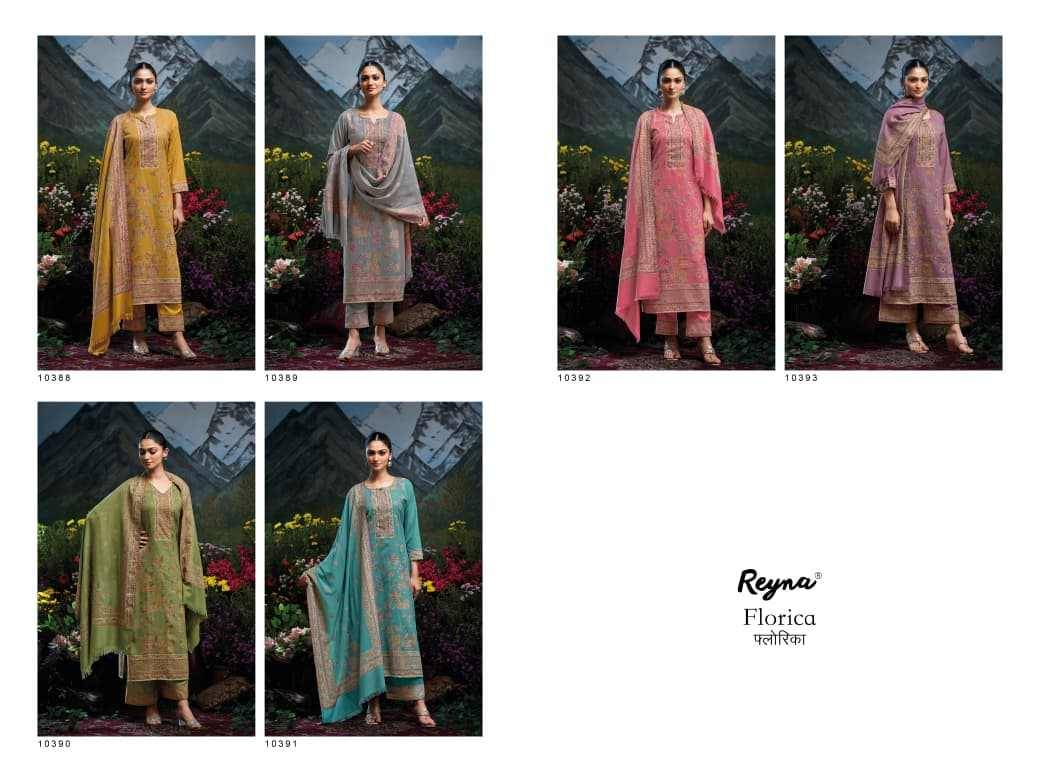 Florica By Reyna 10388 To 10393 Series Beautiful Festive Suits Colorful Stylish Fancy Casual Wear & Ethnic Wear Pure Pashmina Jacquard Dresses At Wholesale Price