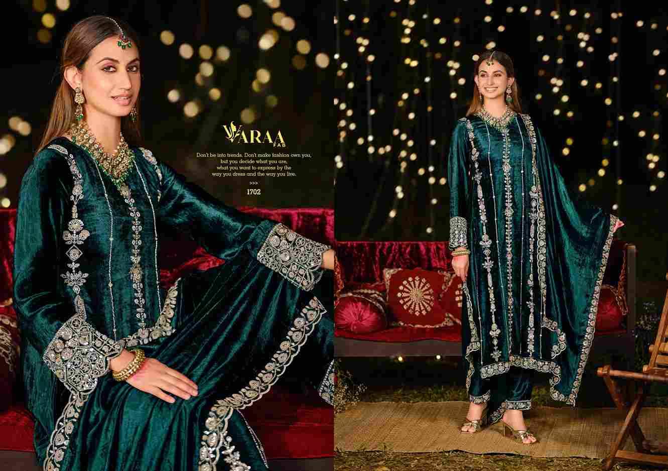 Gulbano Vol-1 By Varaa Fab 1701 To 1704 Series Beautiful Festive Suits Stylish Fancy Colorful Casual Wear & Ethnic Wear Pure Viscose Velvet Dresses At Wholesale Price