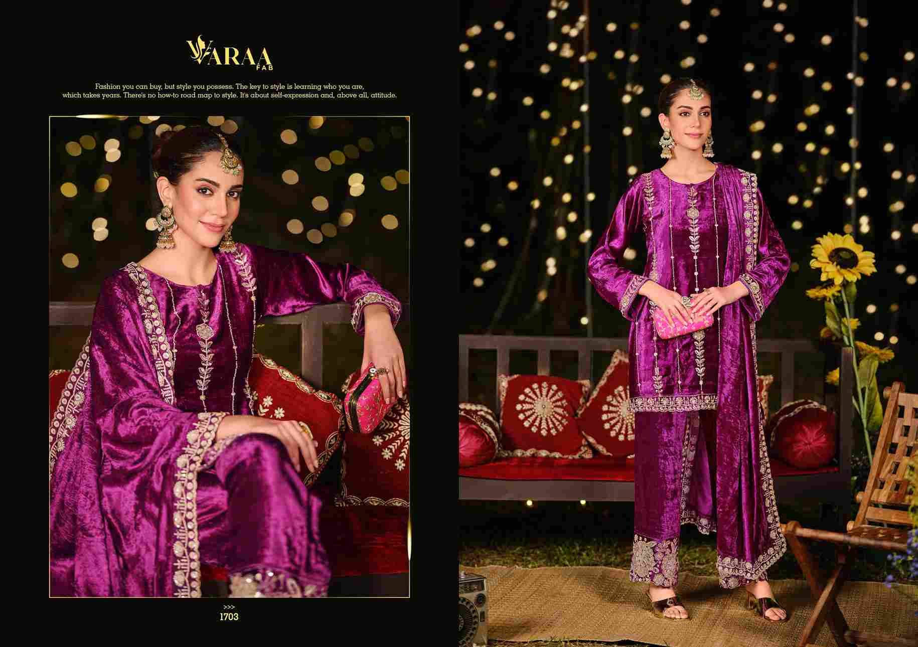 Gulbano Vol-1 By Varaa Fab 1701 To 1704 Series Beautiful Festive Suits Stylish Fancy Colorful Casual Wear & Ethnic Wear Pure Viscose Velvet Dresses At Wholesale Price