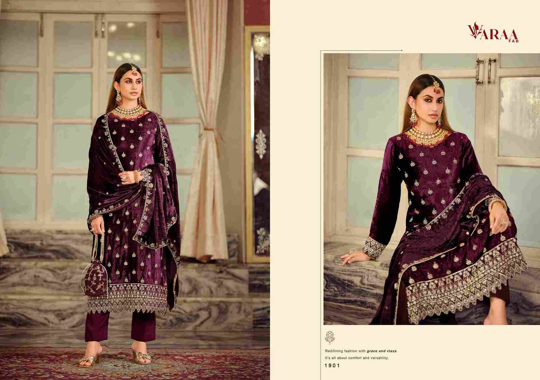 Gull Aahmed Vol-3 By Varaa Fab 1901 To 1904 Series Beautiful Festive Suits Stylish Fancy Colorful Casual Wear & Ethnic Wear Pure Viscose Velvet Dresses At Wholesale Price