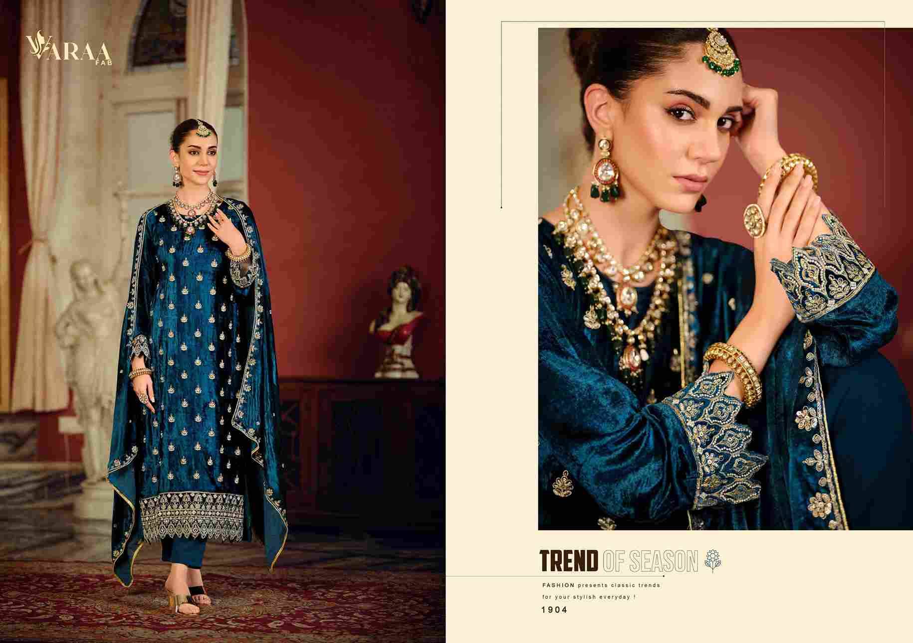 Gull Aahmed Vol-3 By Varaa Fab 1901 To 1904 Series Beautiful Festive Suits Stylish Fancy Colorful Casual Wear & Ethnic Wear Pure Viscose Velvet Dresses At Wholesale Price