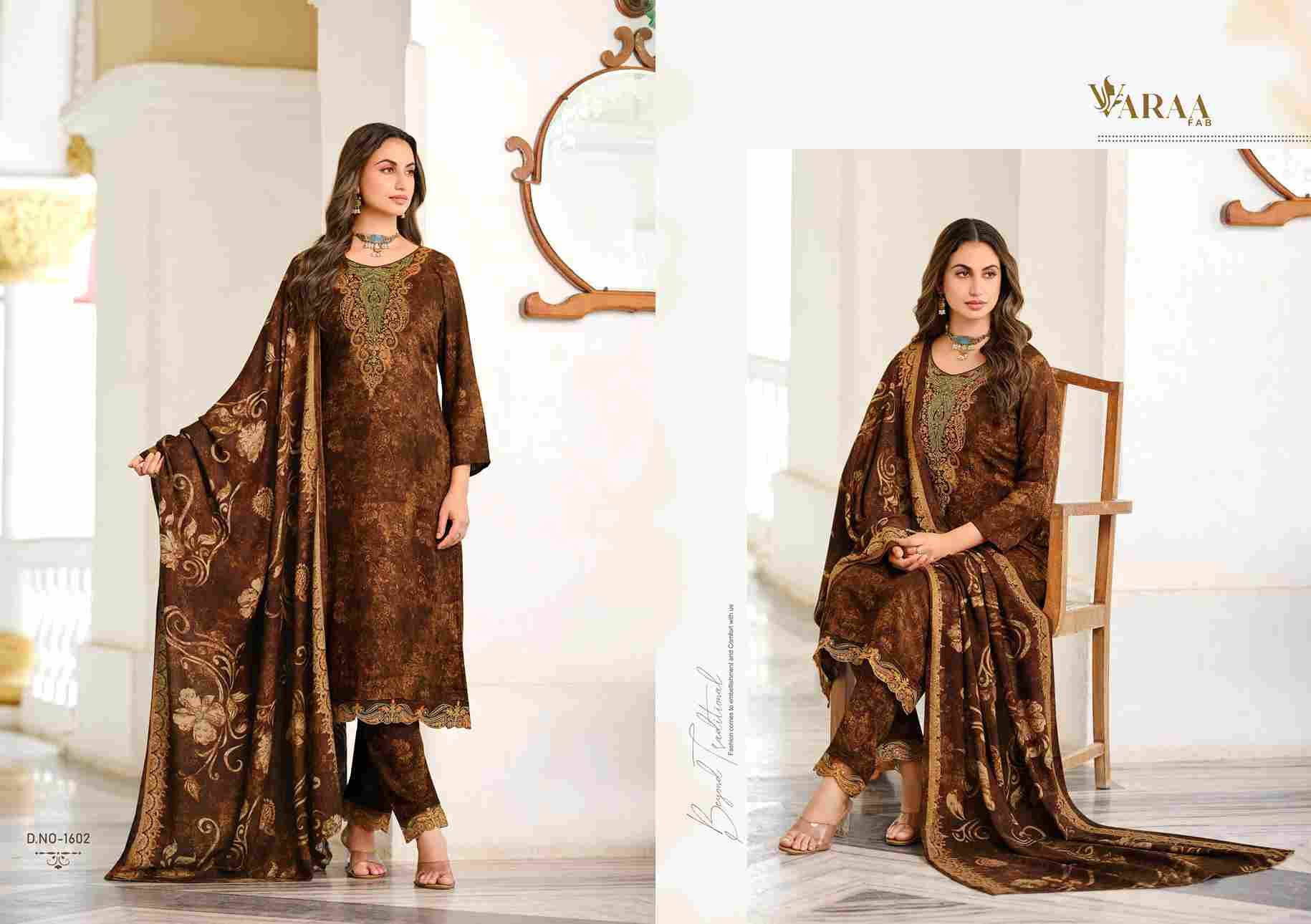 Irish By Varaa Fab 1600 To 1605 Series Beautiful Festive Suits Stylish Fancy Colorful Casual Wear & Ethnic Wear Pure Viscose Pashmina Dresses At Wholesale Price
