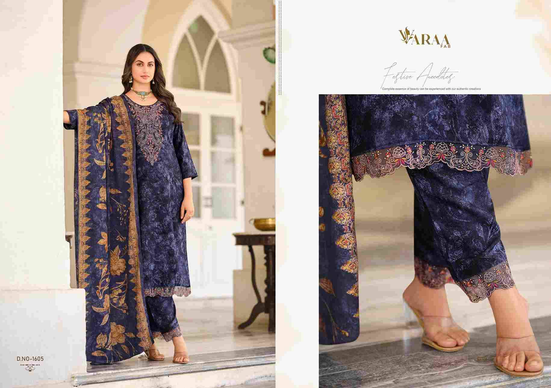 Irish By Varaa Fab 1600 To 1605 Series Beautiful Festive Suits Stylish Fancy Colorful Casual Wear & Ethnic Wear Pure Viscose Pashmina Dresses At Wholesale Price